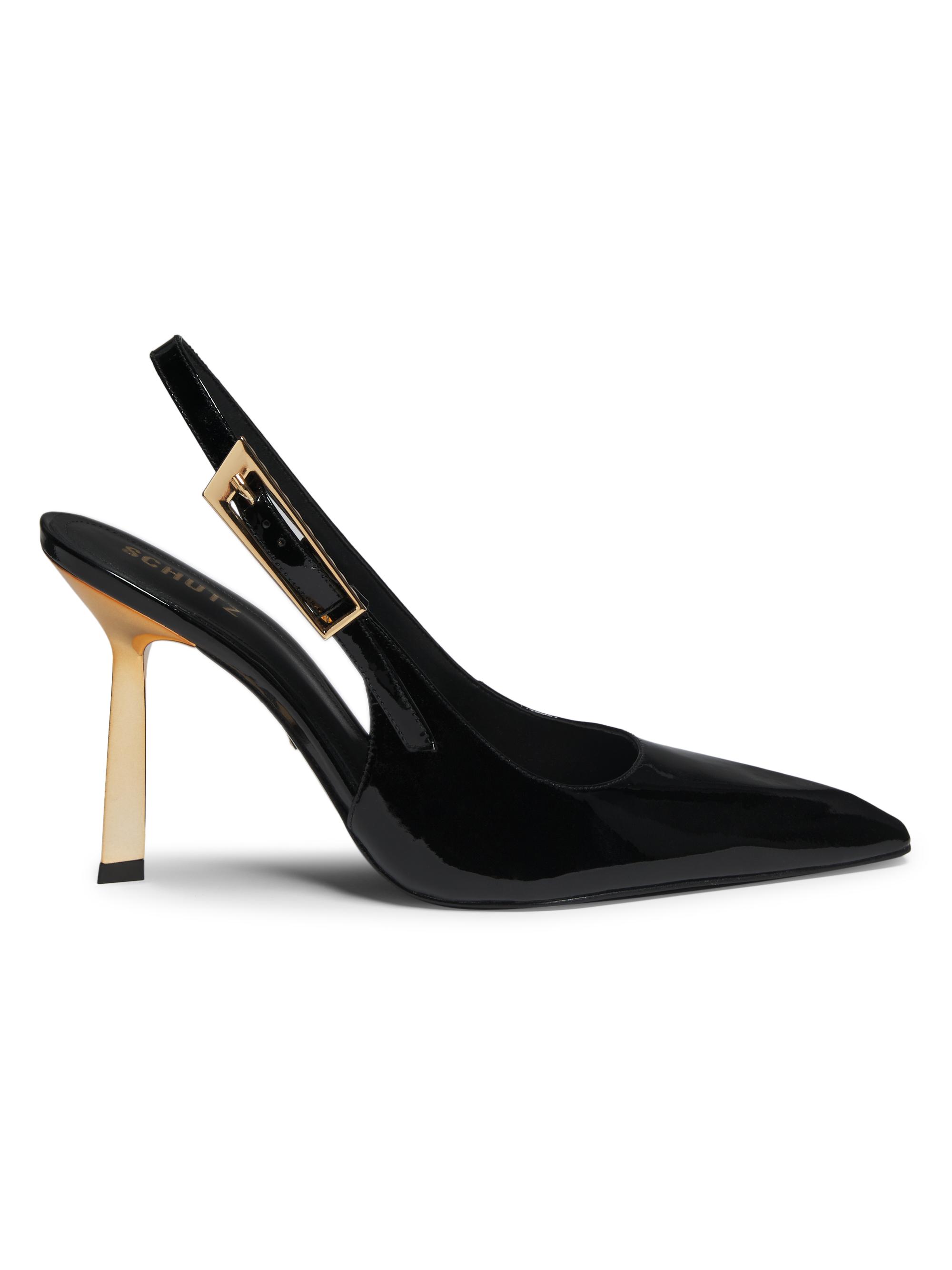 Schutz Ciara 100MM Patent Leather Slingback Pumps Saks Fifth