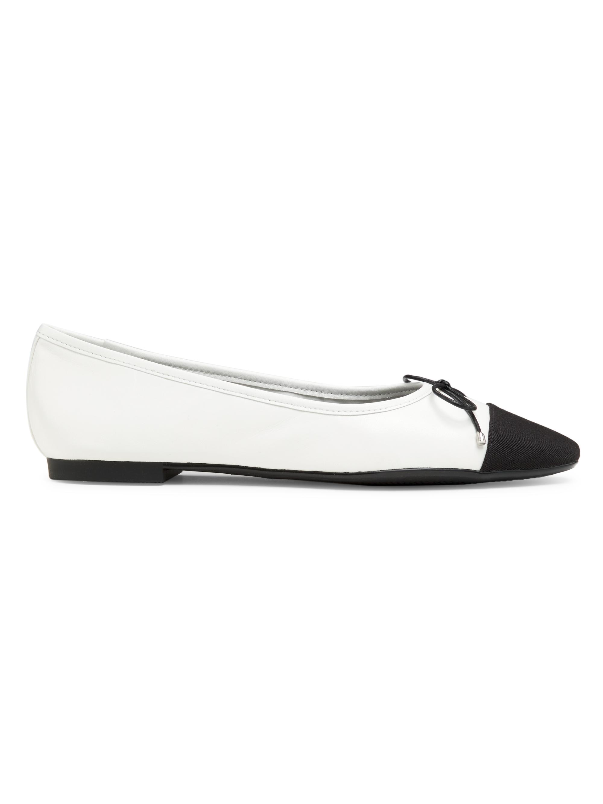 Schutz Women's Arissa Leather Ballet Flats - White Black