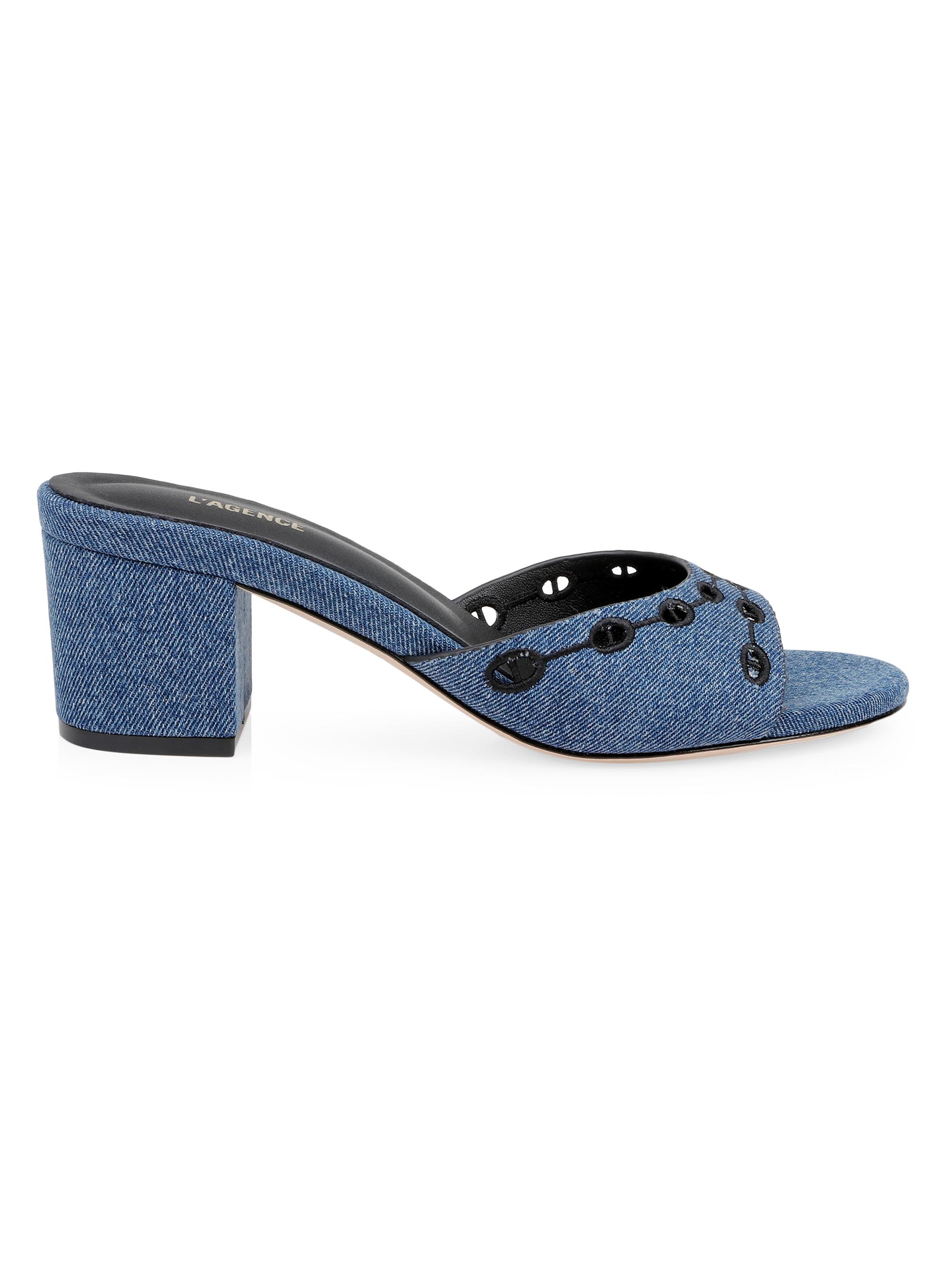 L'AGENCE Women's Camille II 55MM Denim Sandals - Dark Denim