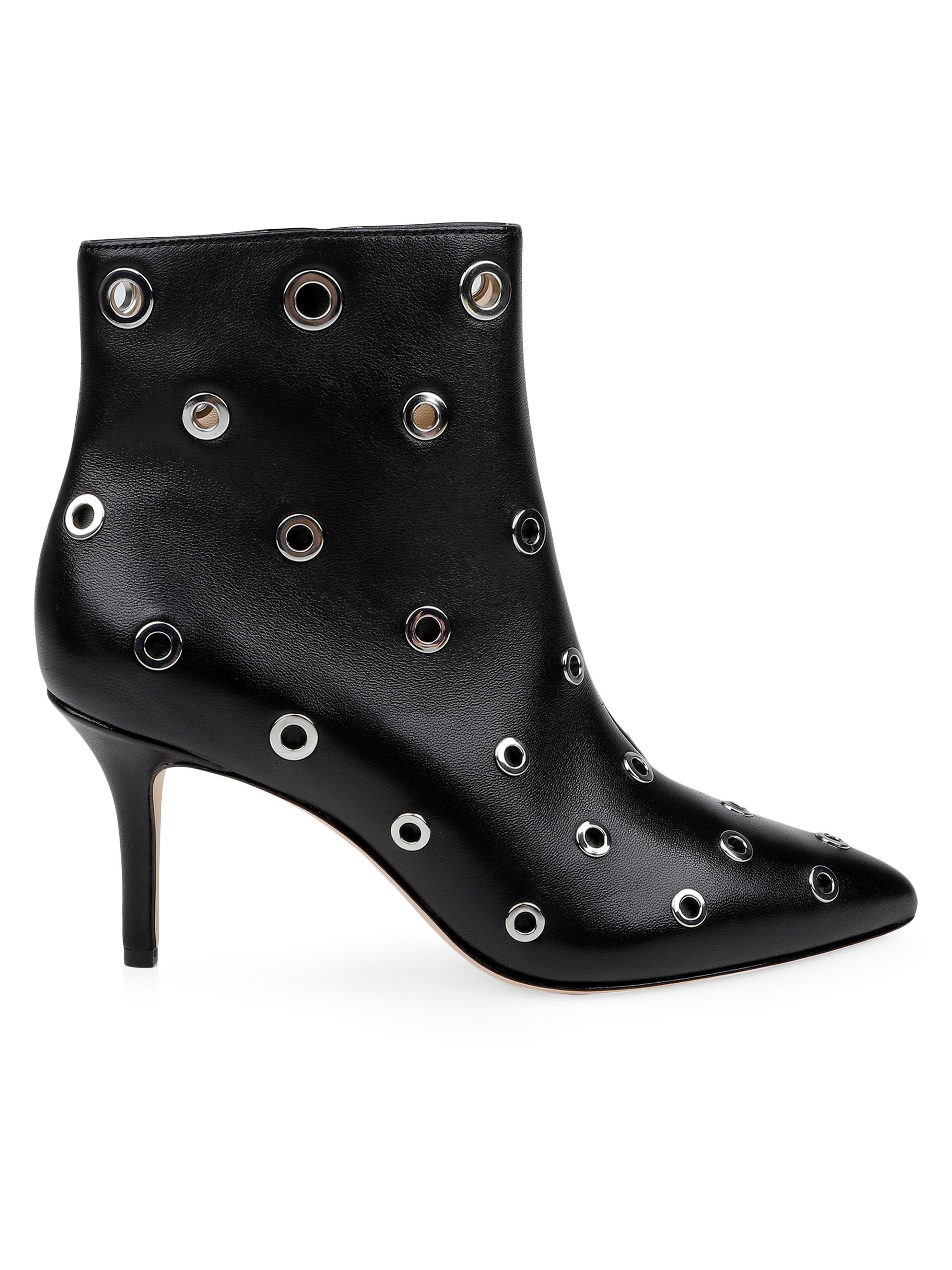 L'AGENCE Women's Clarette II 75MM Leather Booties - Black