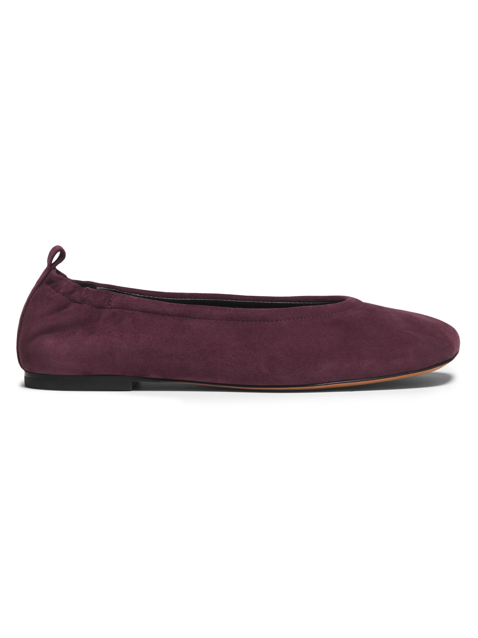 3.1 Phillip Lim Women's ID Stretch Back Suede Ballerina Flats - Aubergine