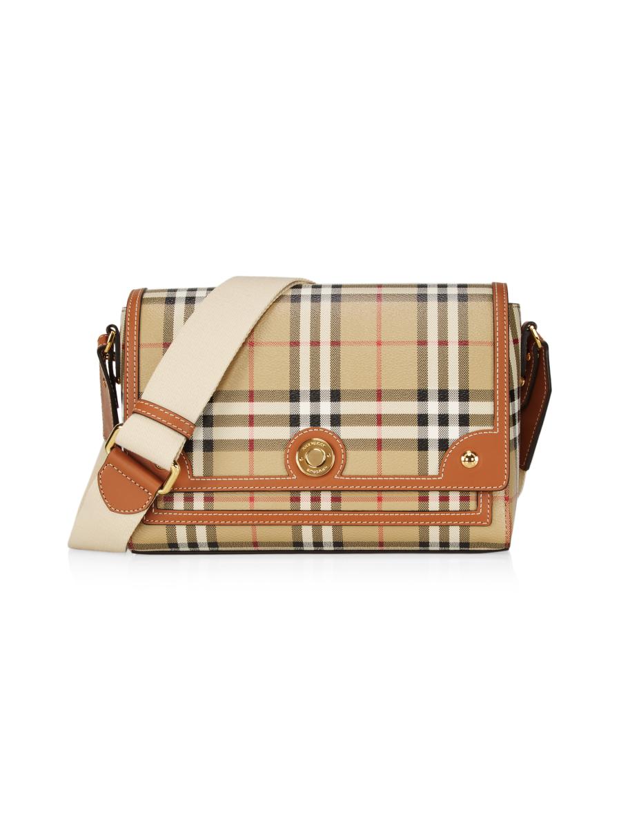 [Burberry] Check Note Shoulder Bag ☆送料込☆ BURBERRY Note Check-Print Coated-Canvas Shoulder Bag in