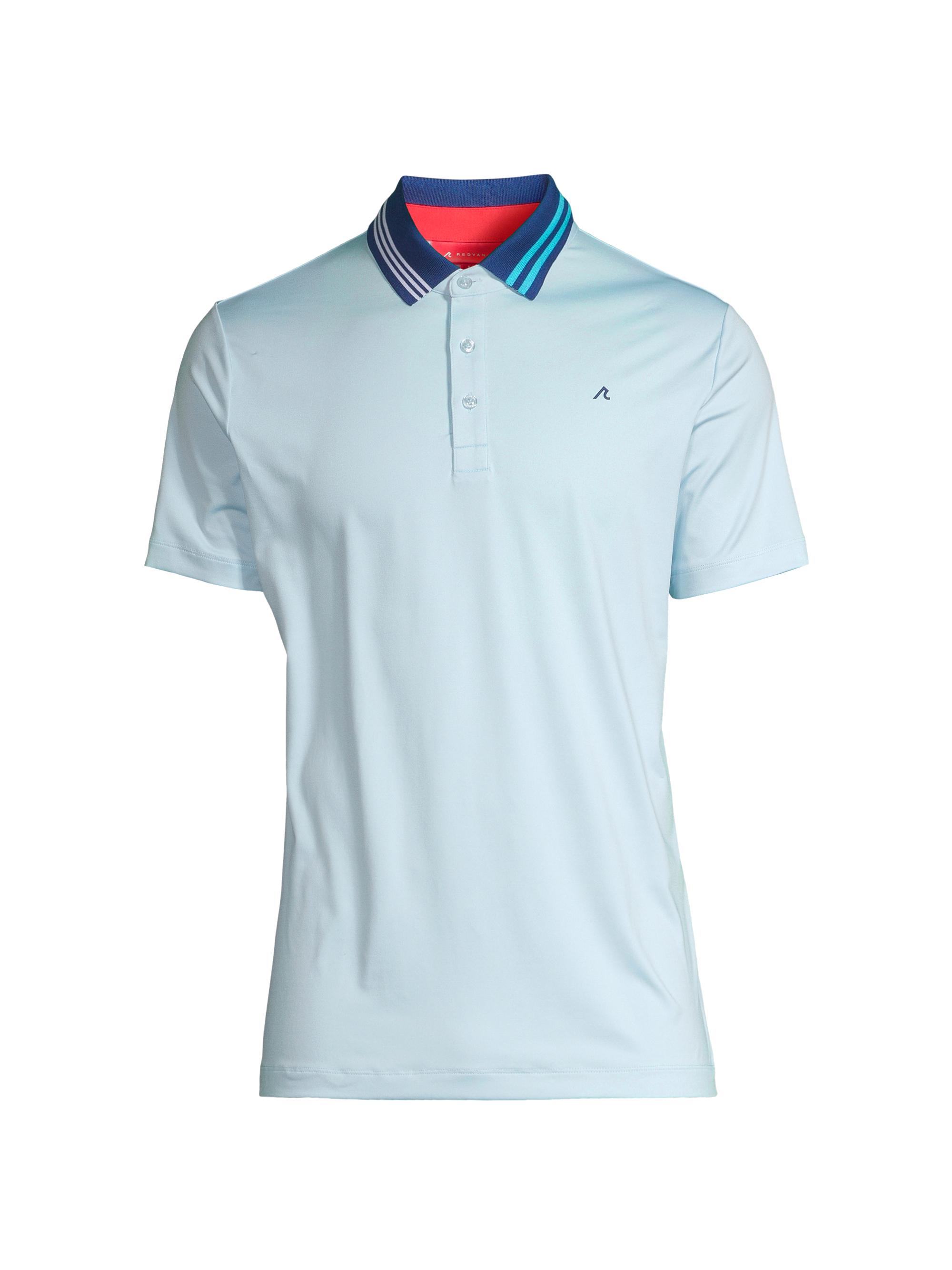 Redvanly Men's Harley Rib-Collar Polo Shirt - Breeze