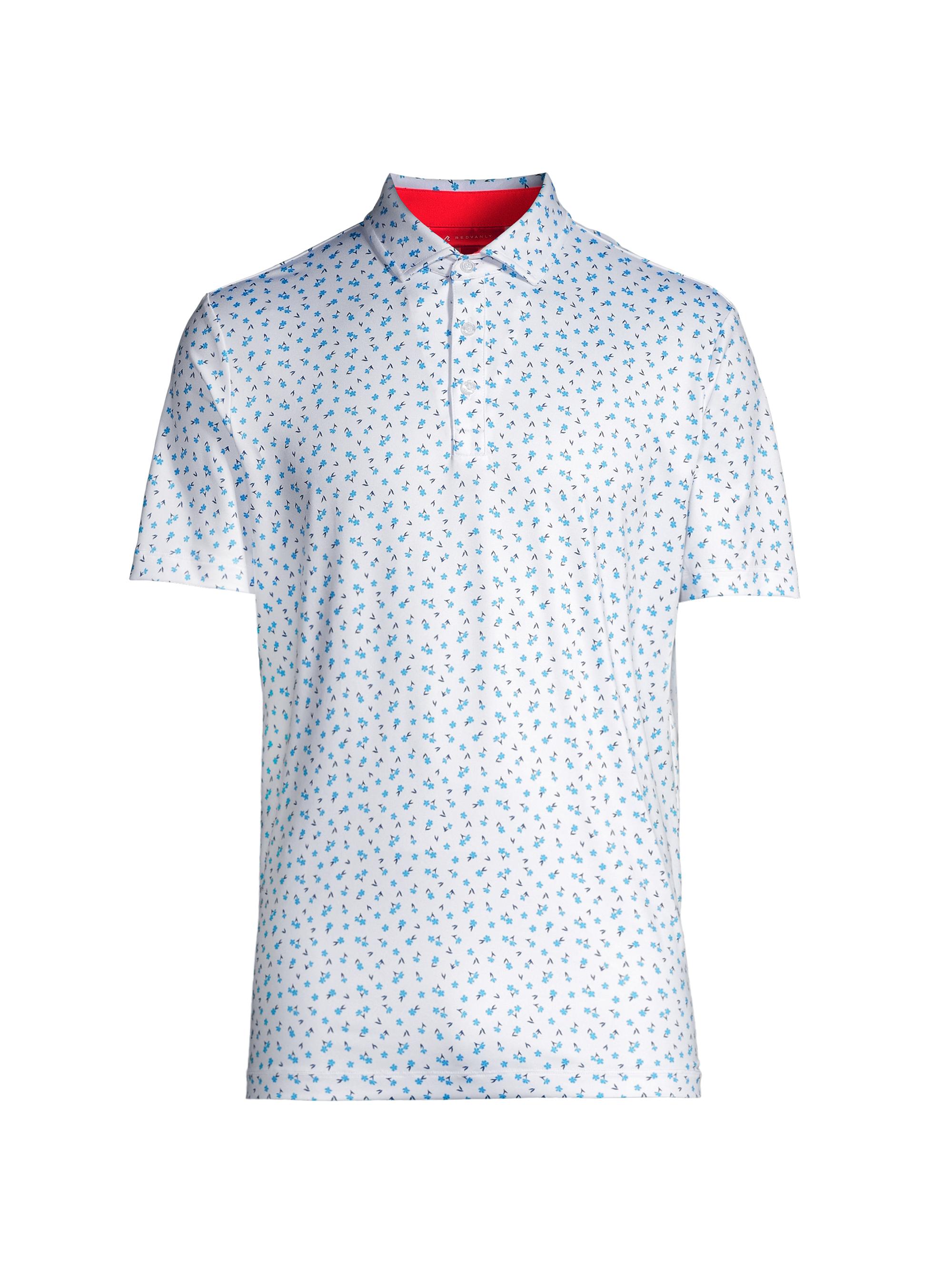 Redvanly Men's Ashby Floral Polo - Bright White