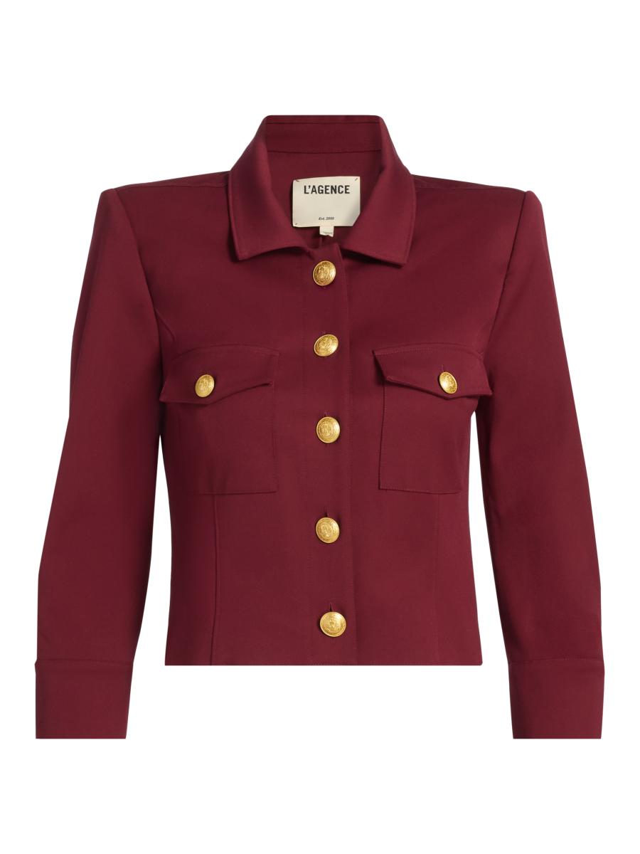 L'AGENCE Kumi Twill Crop Jacket | Saks Fifth Avenue