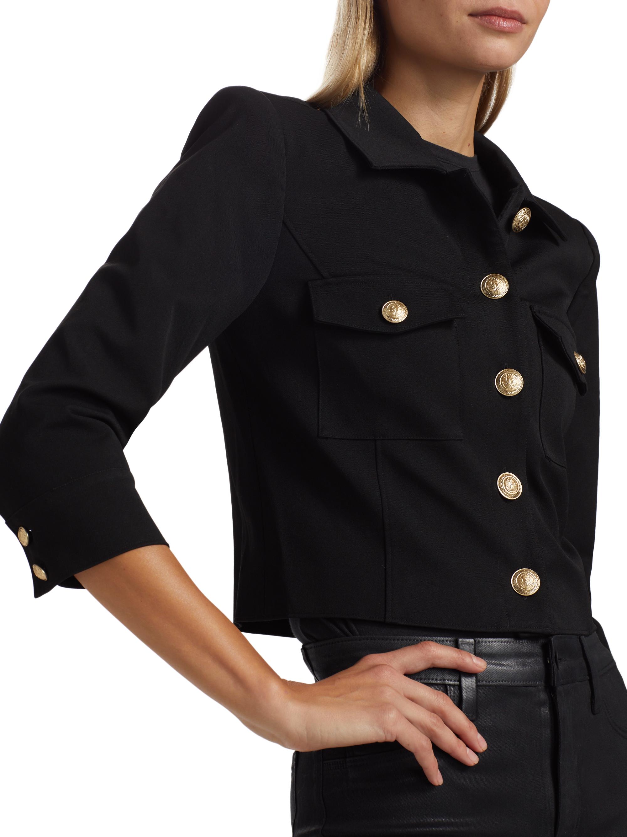 L'AGENCE Kumi Twill Crop Jacket | Saks Fifth Avenue