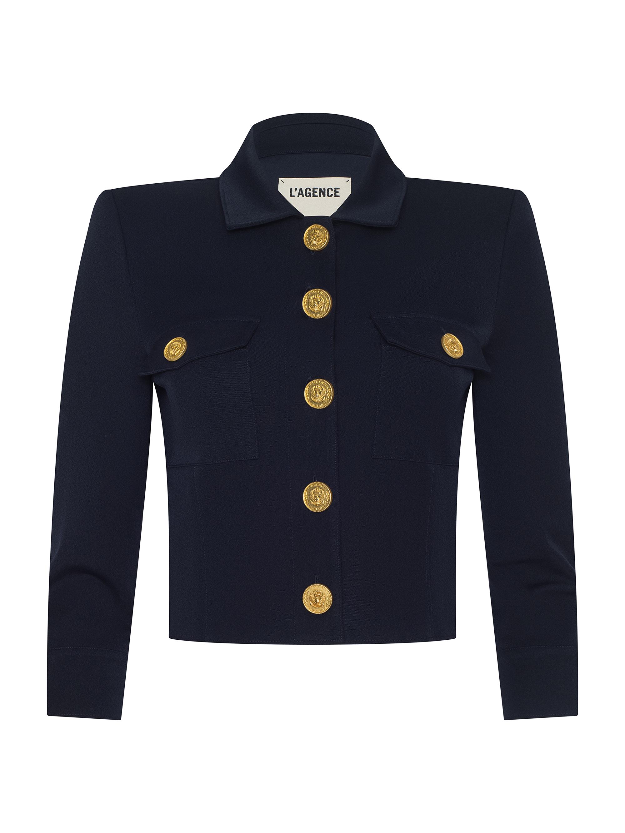 L'AGENCE Women's Kumi Twill Crop Jacket - Midnight