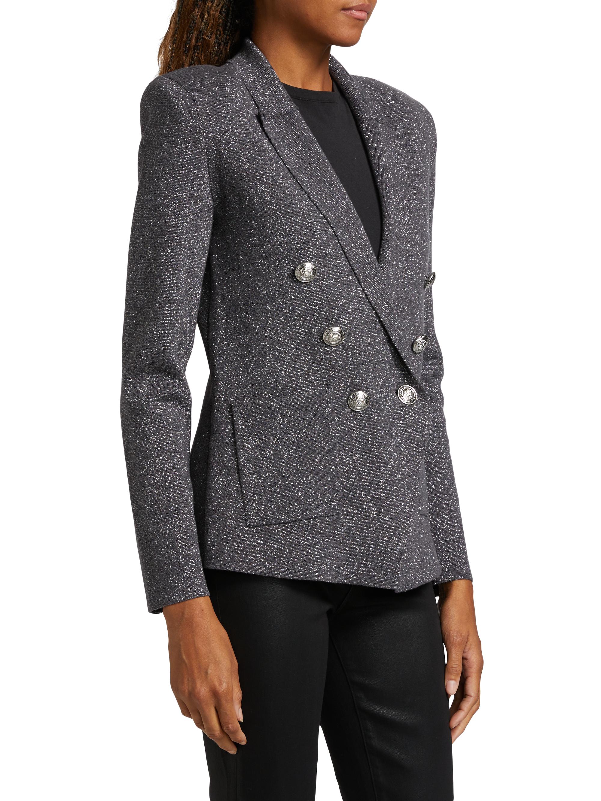 L'AGENCE Kenzie Metallic Knit Blazer | Saks Fifth Avenue