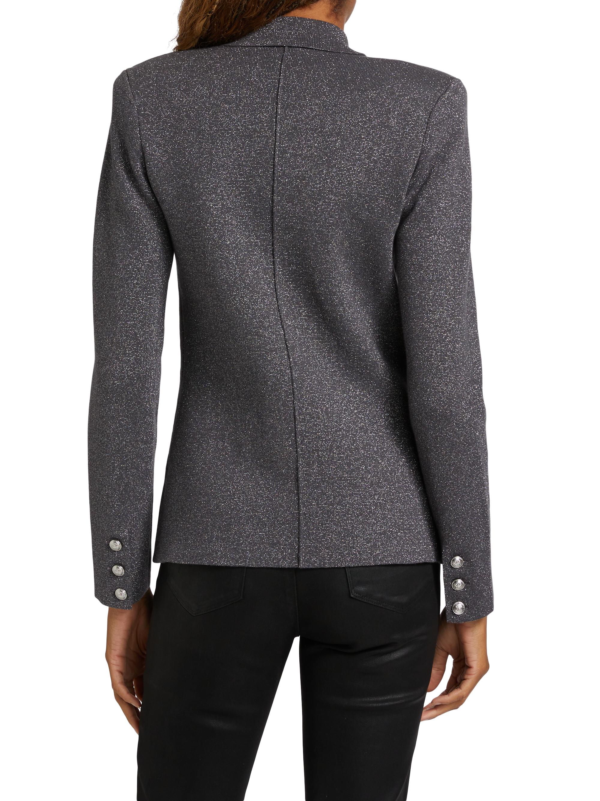 L'AGENCE Kenzie Metallic Knit Blazer | Saks Fifth Avenue
