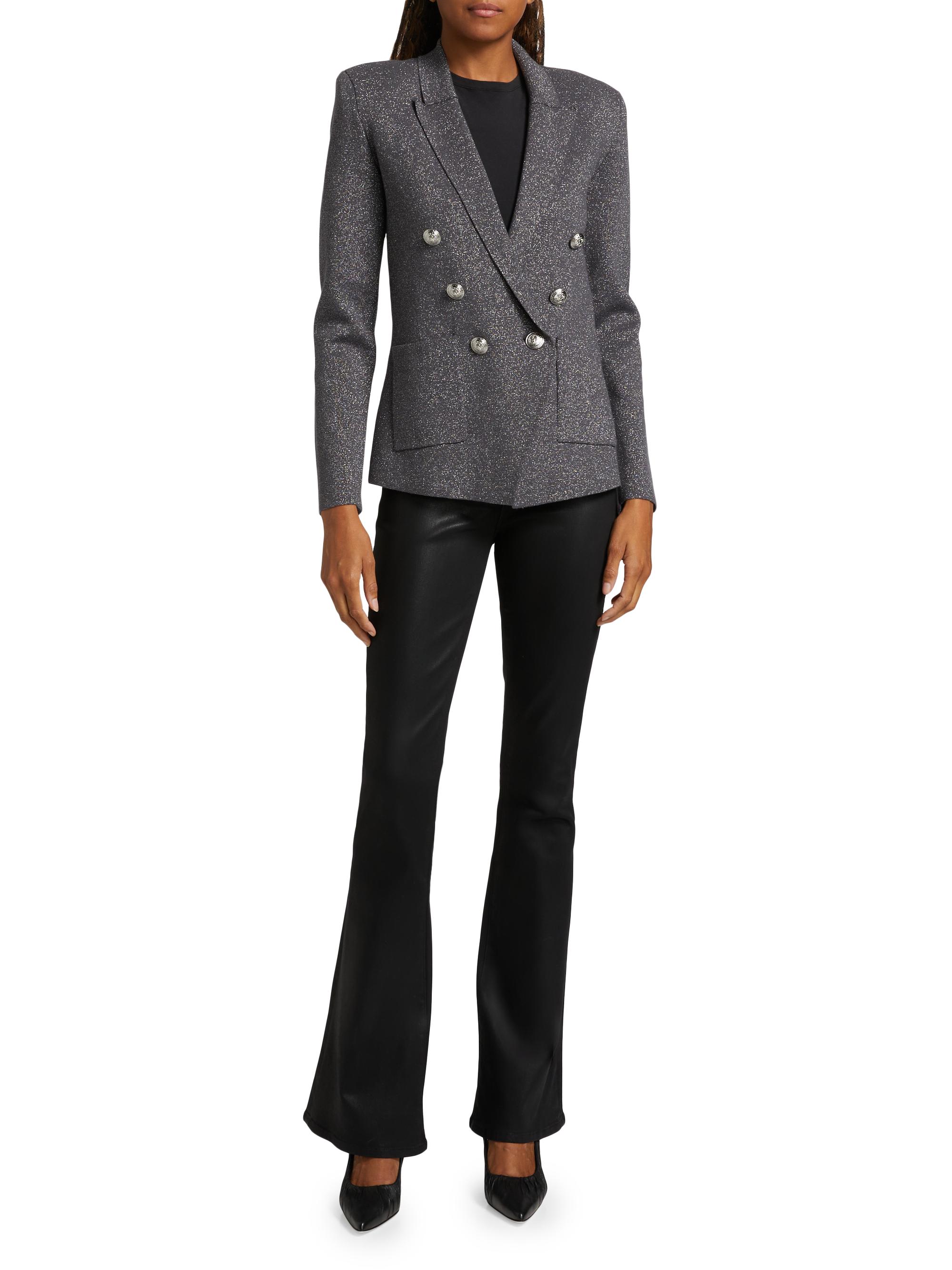 L'AGENCE Kenzie Metallic Knit Blazer | Saks Fifth Avenue