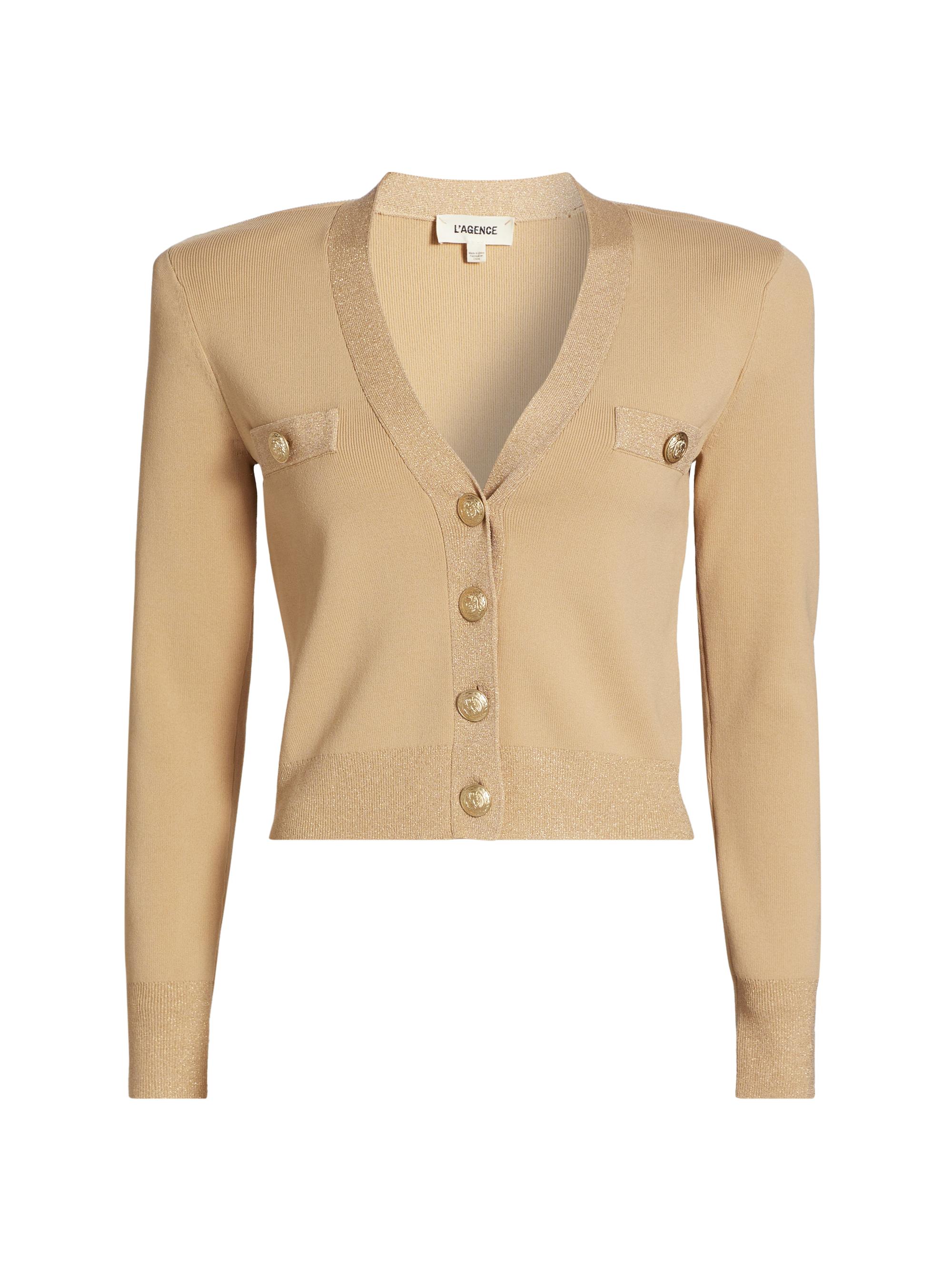 トップス GOLDEN  KNIT CARDIGAN ZARA NEW WOMAN FOIL KNIT CARDIGAN GOLDEN S,M,L 6771/145 | eBay