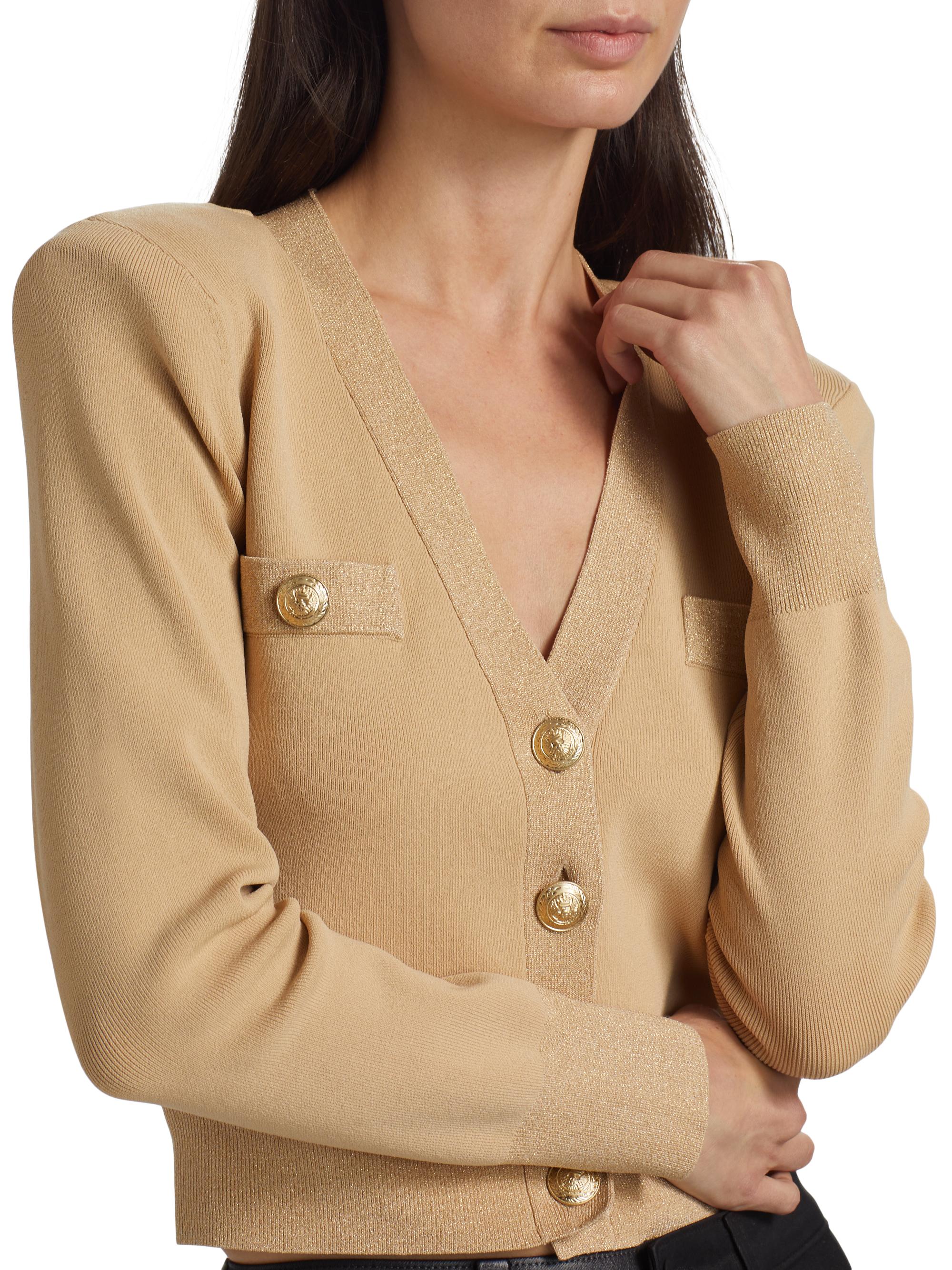 L'AGENCE Taya Knit Crop Cardigan | Saks Fifth Avenue