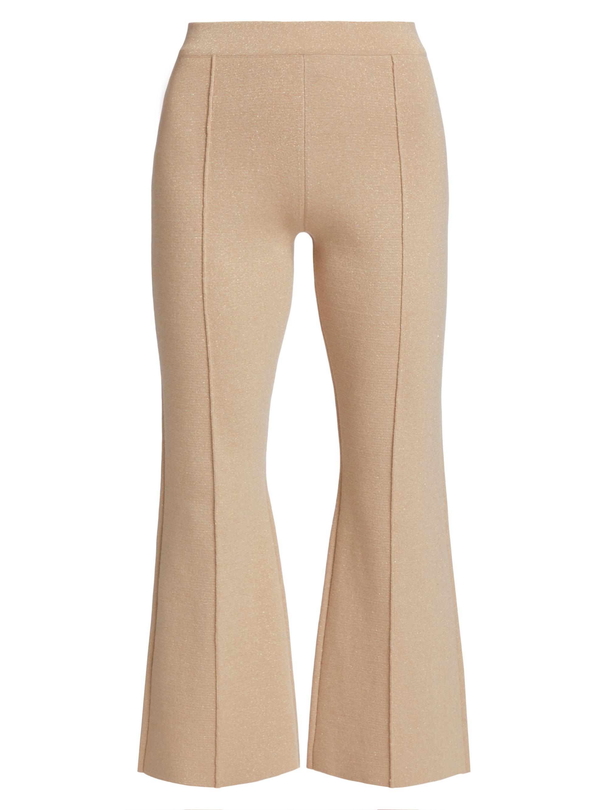 L'AGENCE Ren Metallic Knit Flare Crop Pants | Saks Fifth Avenue