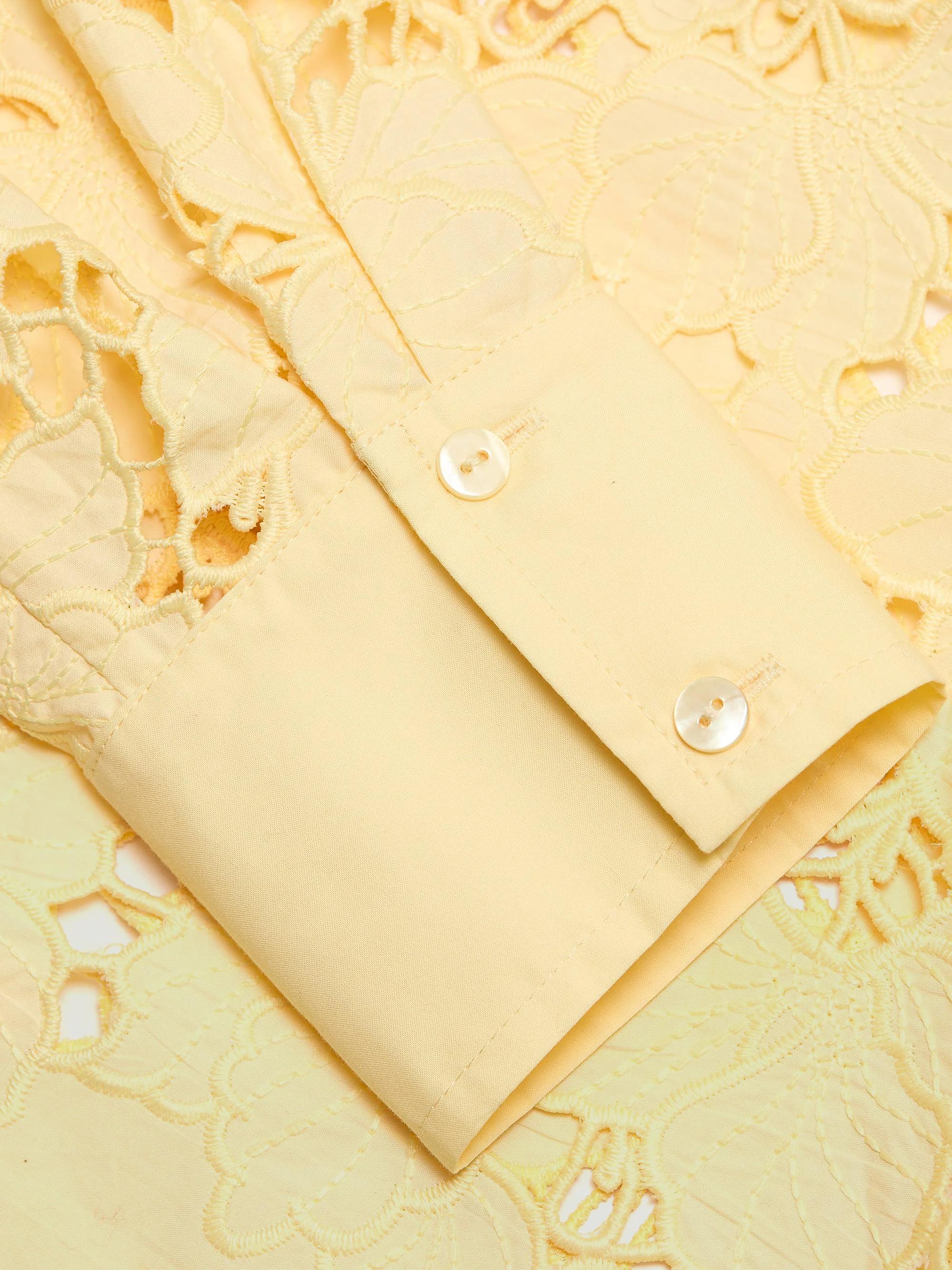 L'AGENCE Seychelle Floral Cotton Eyelet Crop Blouse | Saks Fifth