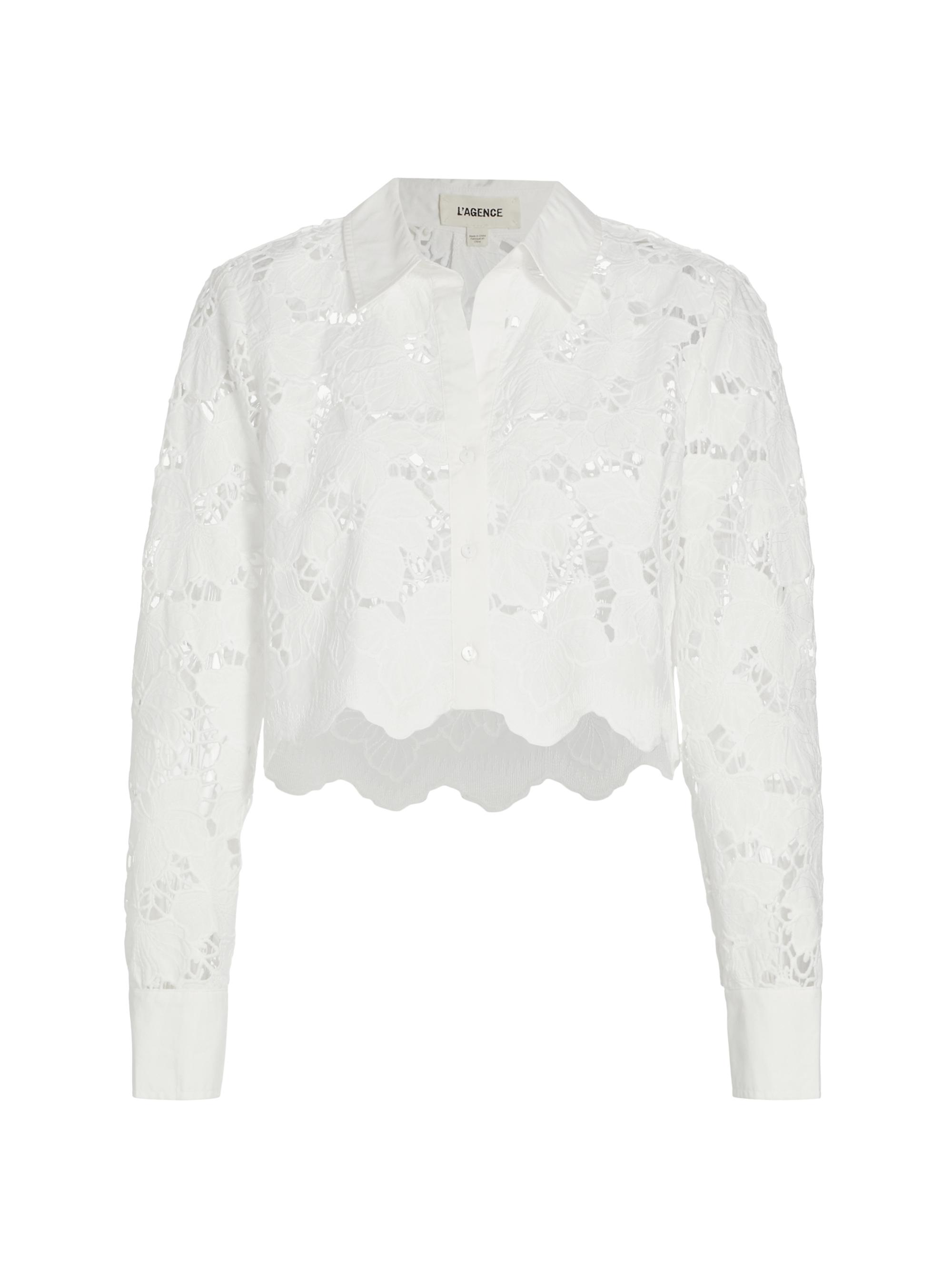 L'AGENCE Odelia Lace Blouse | Saks Fifth Avenue