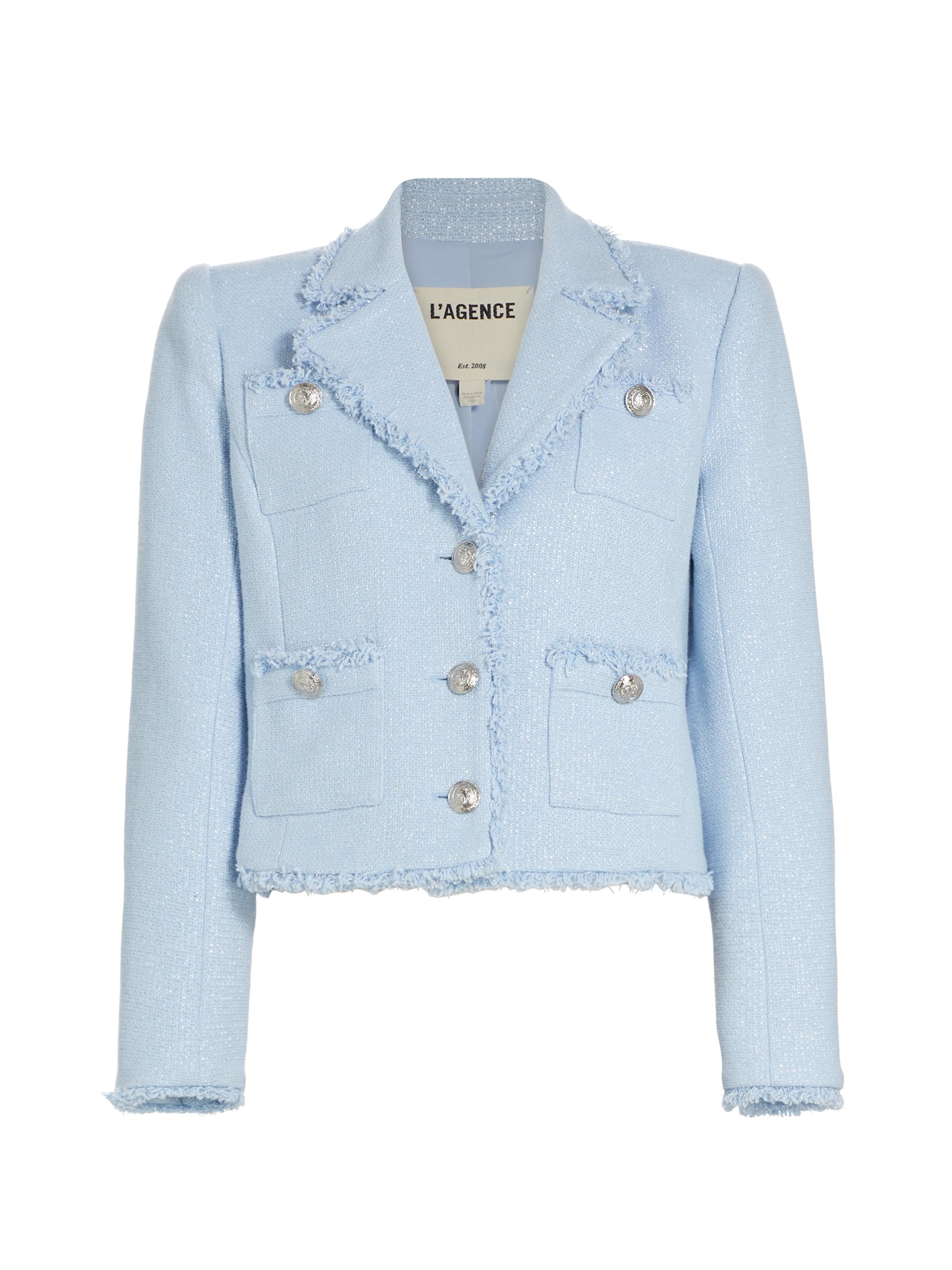 その他 type V lucky / light blue tweed L'AGENCE Sylvia Metallic Tweed Jacket | Saks Fifth Avenue
