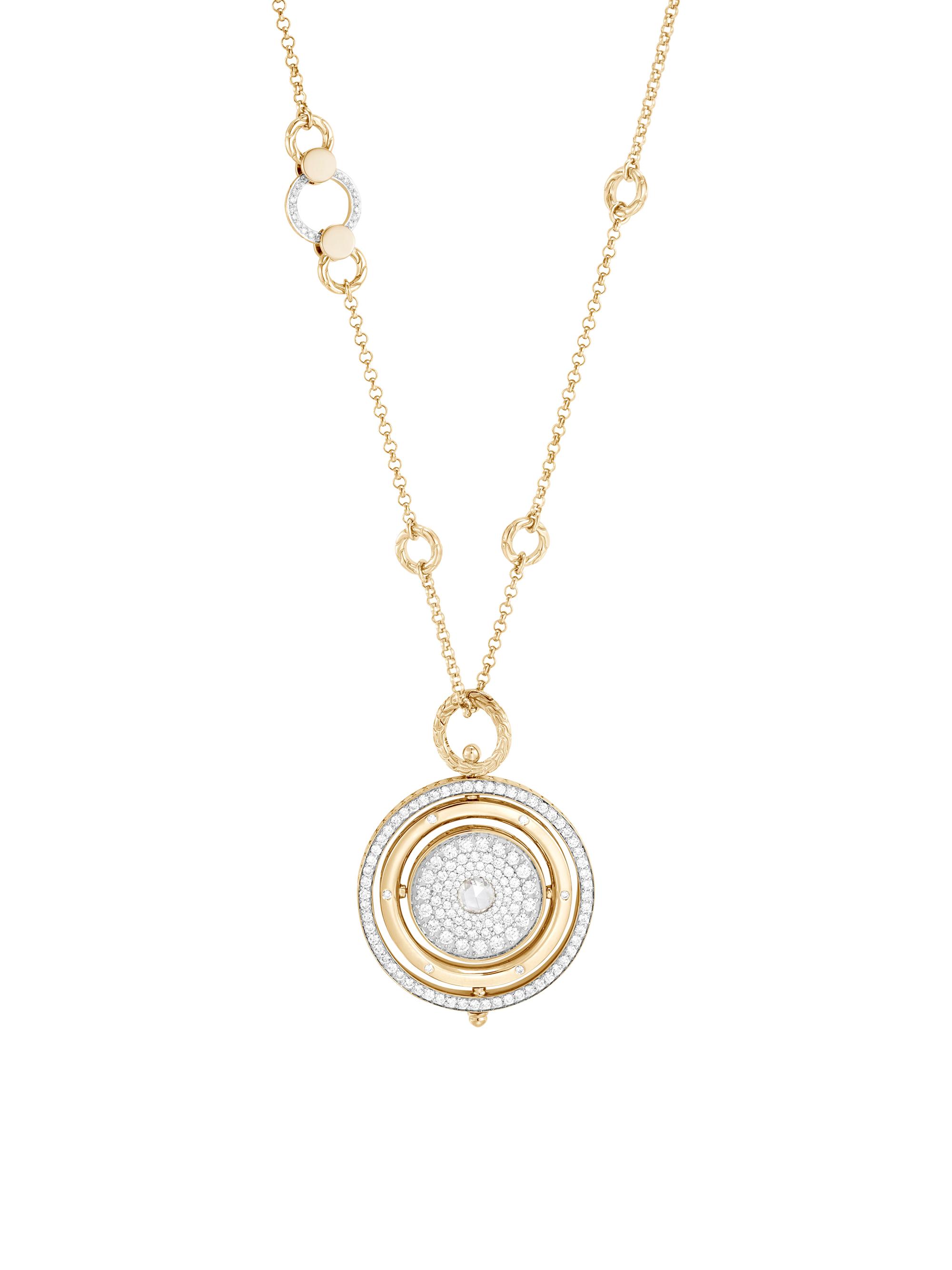 John Hardy Women's Moon Door 18K Yellow Gold & 2.92 TCW Diamond Pendant Necklace - Gold