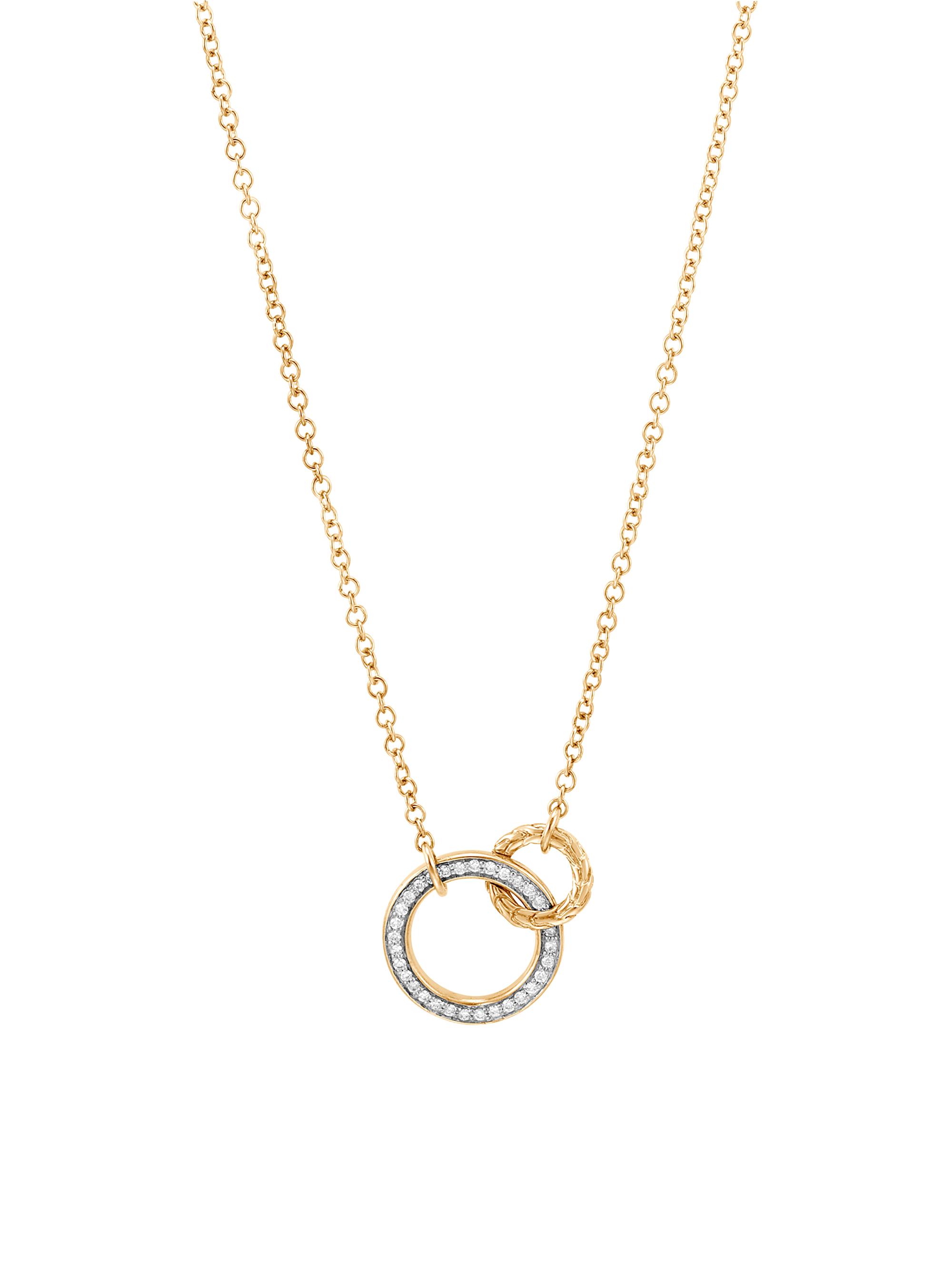 John Hardy Women's 18K Yellow Gold & 0.15 TCW Diamond Ring Pendant Necklace - Gold