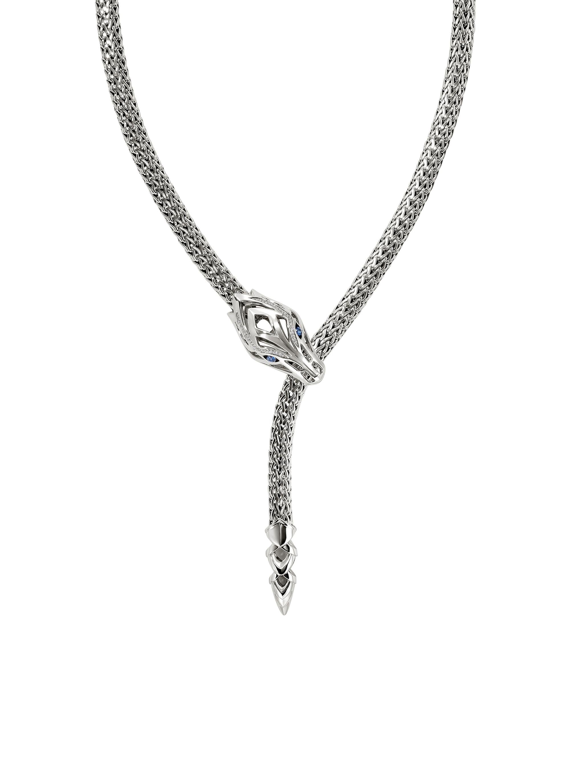 John Hardy Naga Dragon Sterling Silver, 0.16 TCW Diamond & Blue