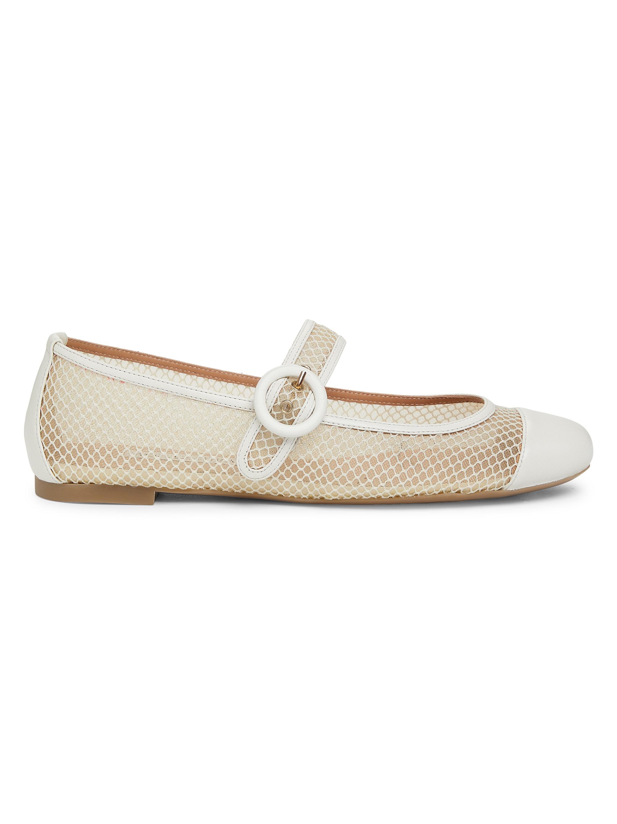 Aquazzura Women's Solstice Mesh Ballet Flats - White