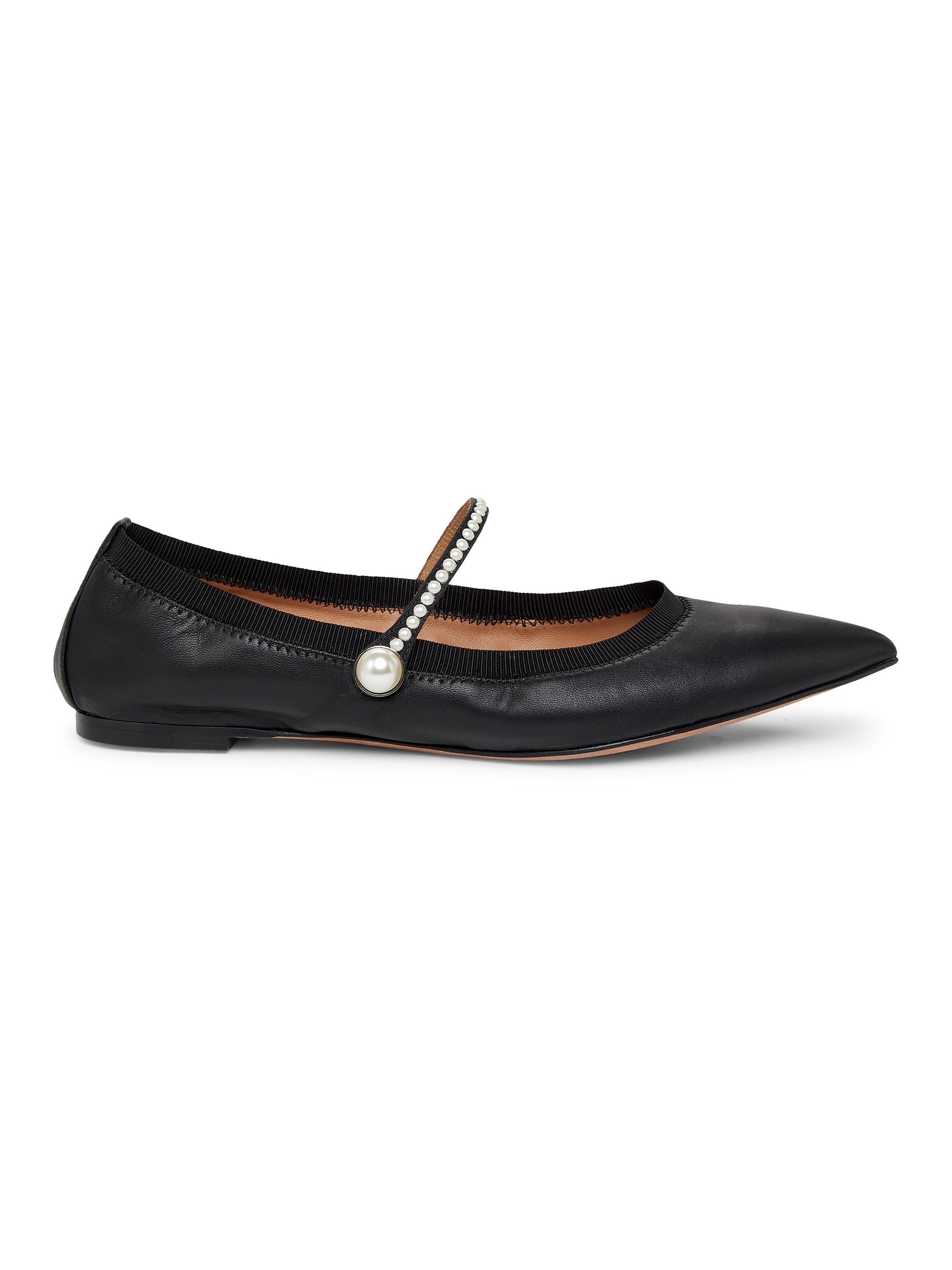 Aquazzura Women's Romy Leather Flats - Black