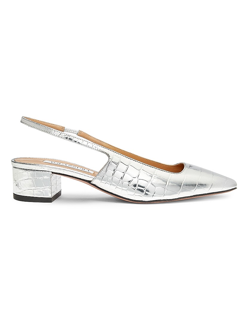 Shop Aquazzura Ginza Sling 30MM Leather Pumps | Saks Fifth Shop Aquazzura Ginza Sling 30MM Leather Pumps | Saks Fifth