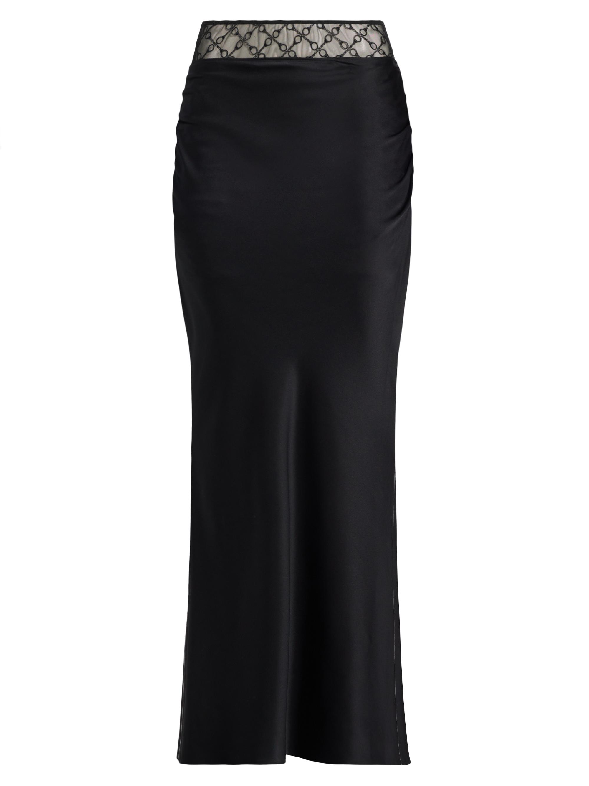 Kiki de Montparnasse Women's Exposed Lace Silk-Blend Handcuff Skirt - Black