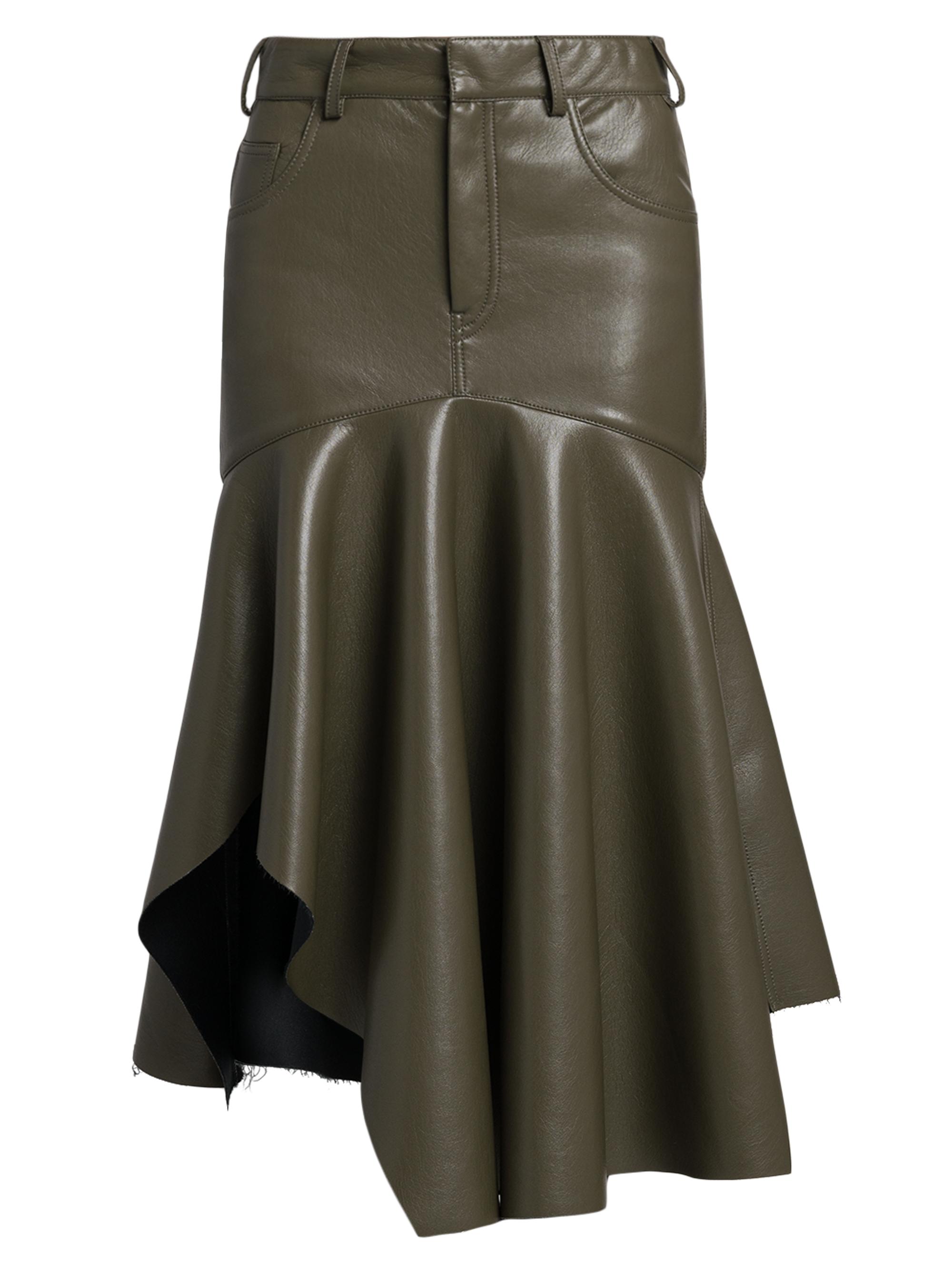 Philosophy di Lorenzo Serafini Women's Serafina Faux Leather Handkerchief Skirt - Green