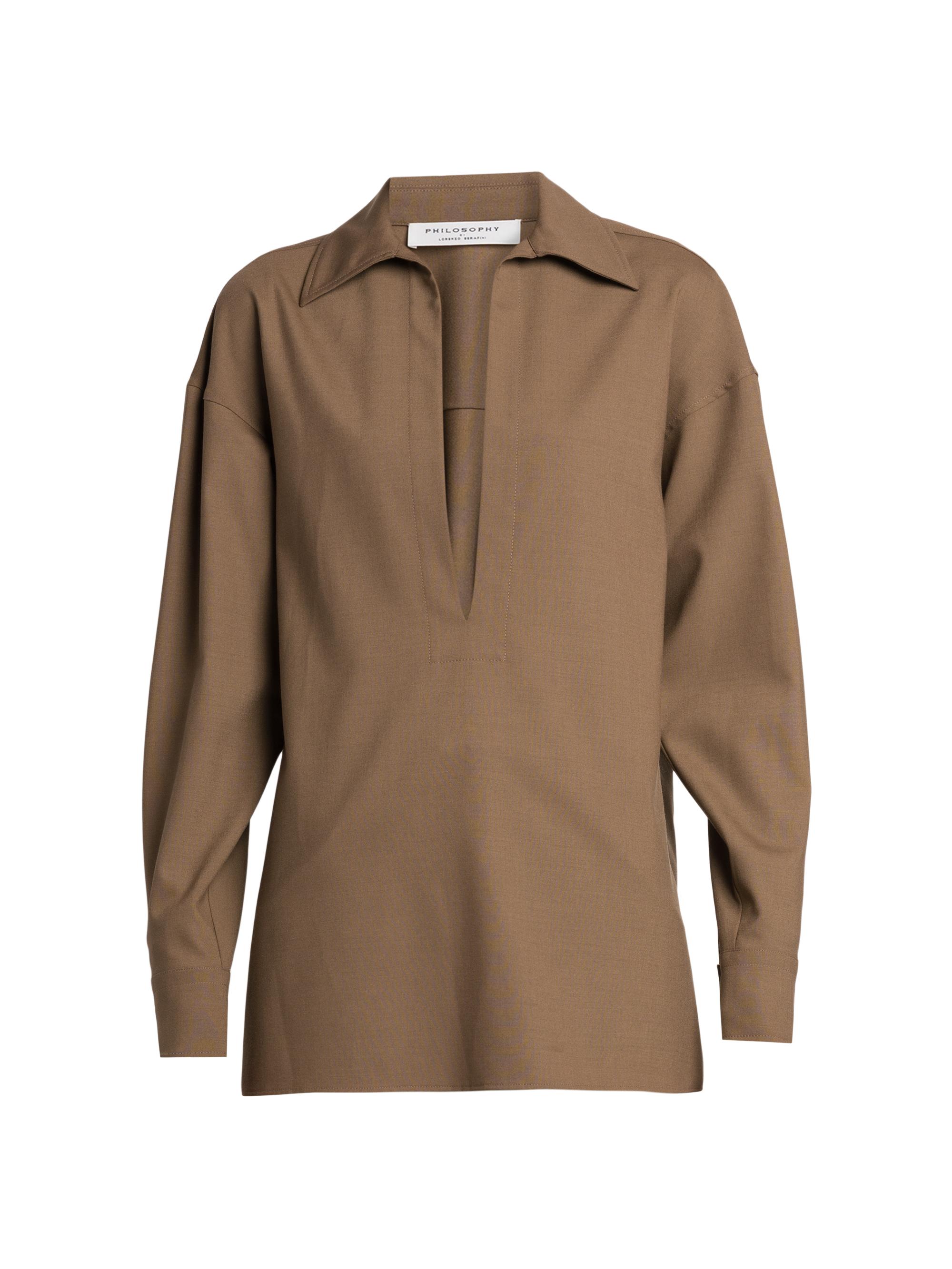 Philosophy di Lorenzo Serafini Women's Oversized Johnny Collar Top - Beige