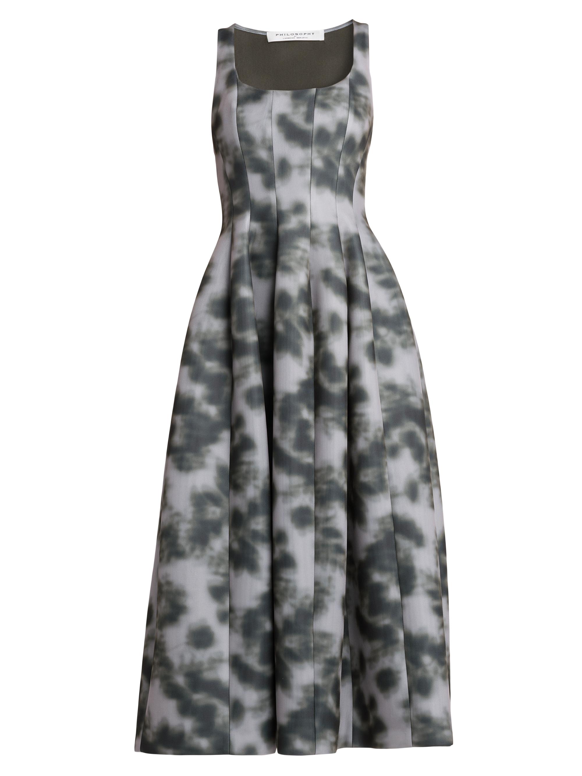 Philosophy di Lorenzo Serafini Women's Printed Scuba Midi-Dress - Multi Gray