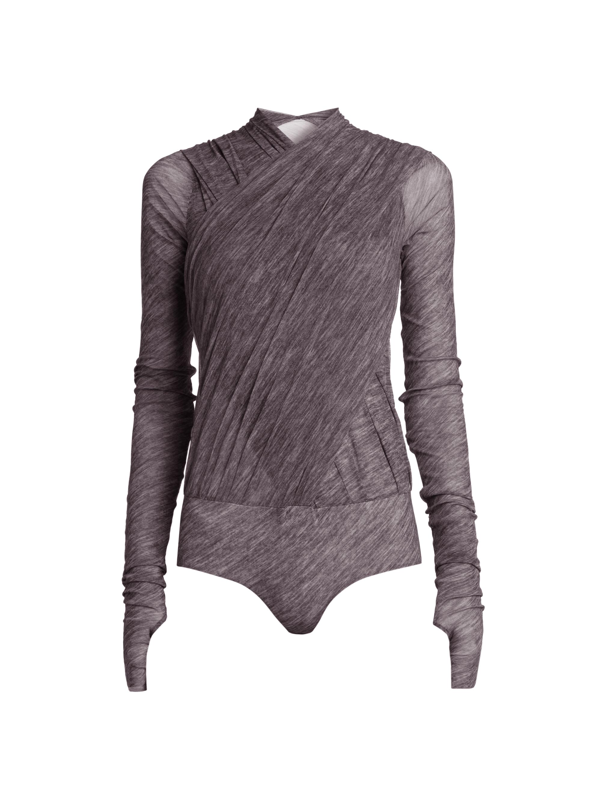 Philosophy di Lorenzo Serafini Women's Printed Stretch Tulle Bodysuit - Grey