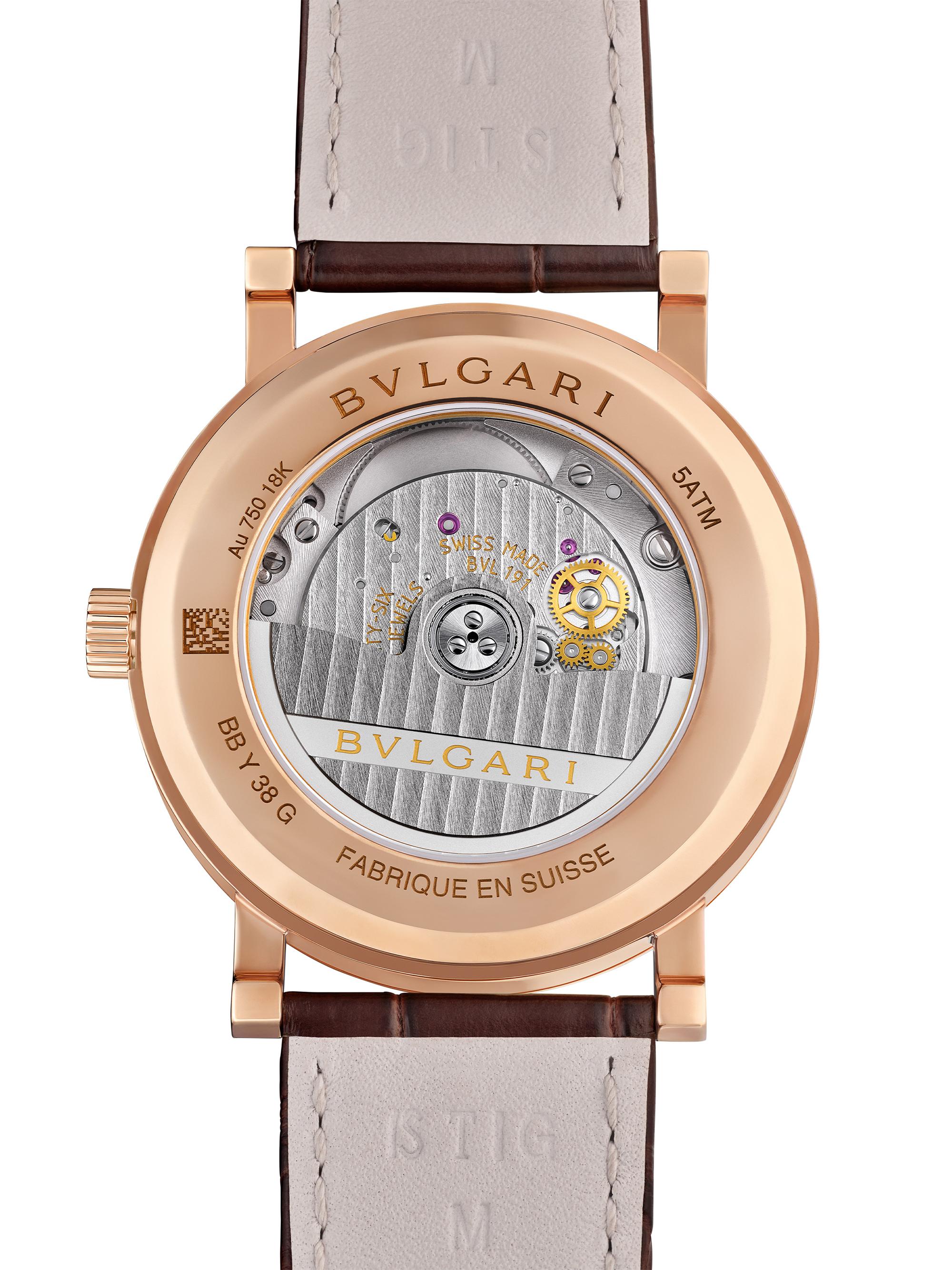 BVLGARI BVLGARI BVLGARI 18K Rose Gold & Alligator Leather Strap