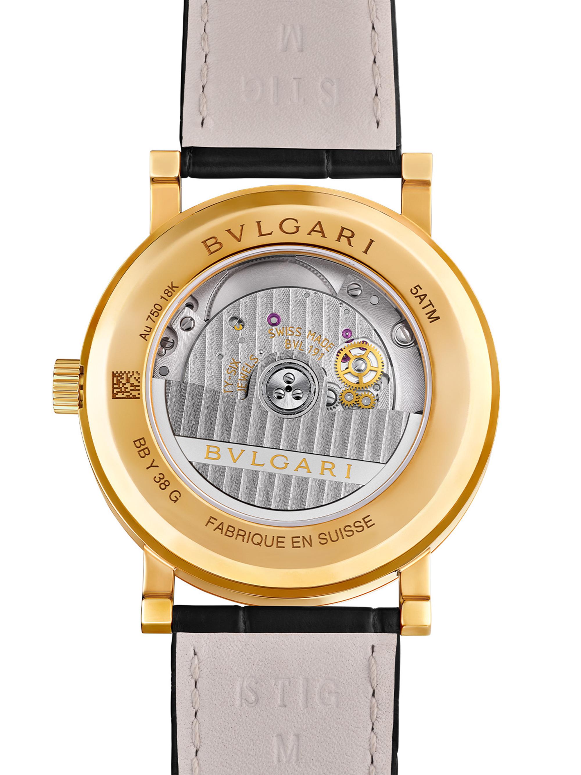 BVLGARI BVLGARI BVLGARI 18K Yellow Gold & Alligator Leather Strap
