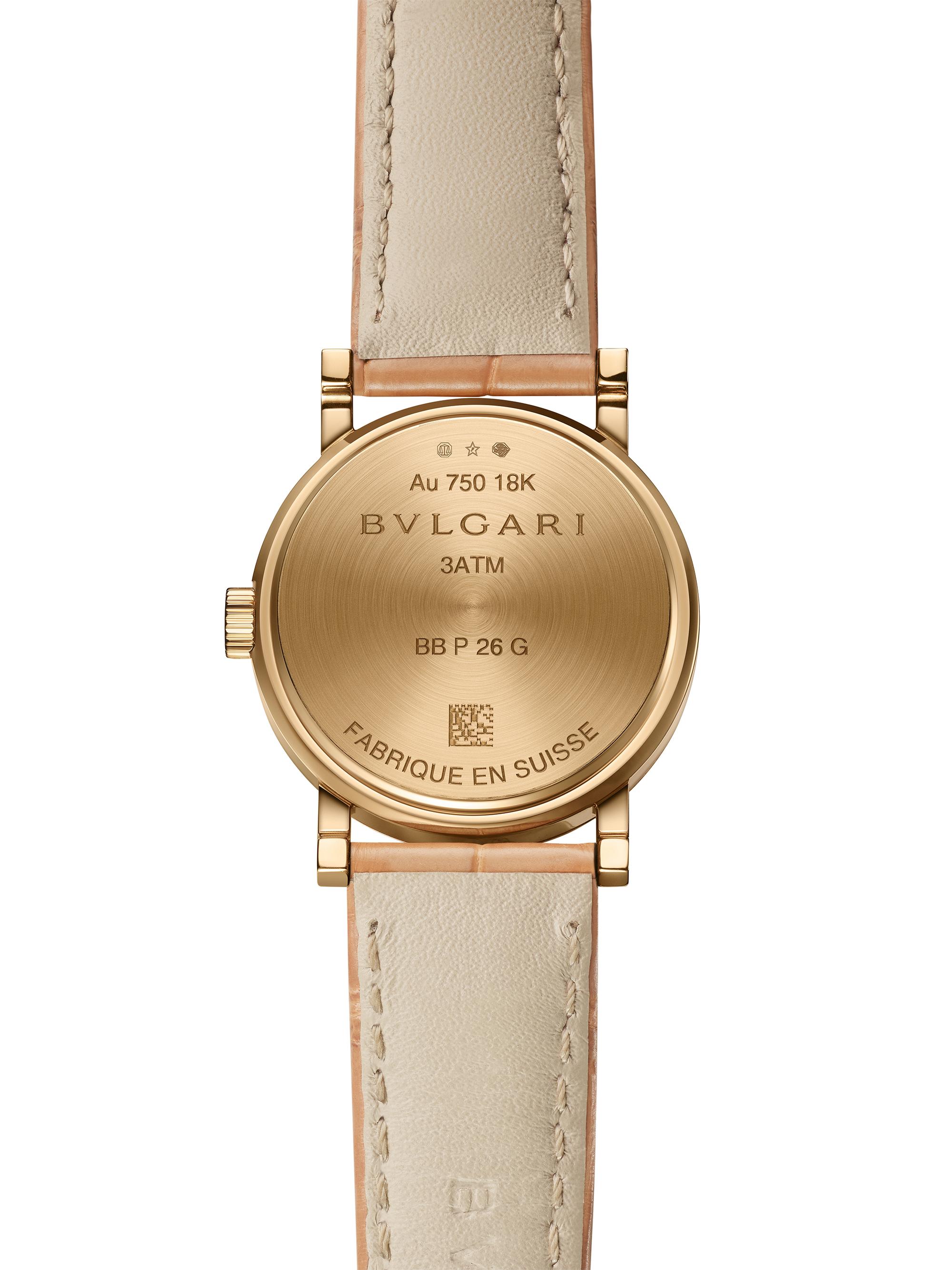 BVLGARI BVLGARI BVLGARI 18K Rose Gold & Alligator Leather Strap