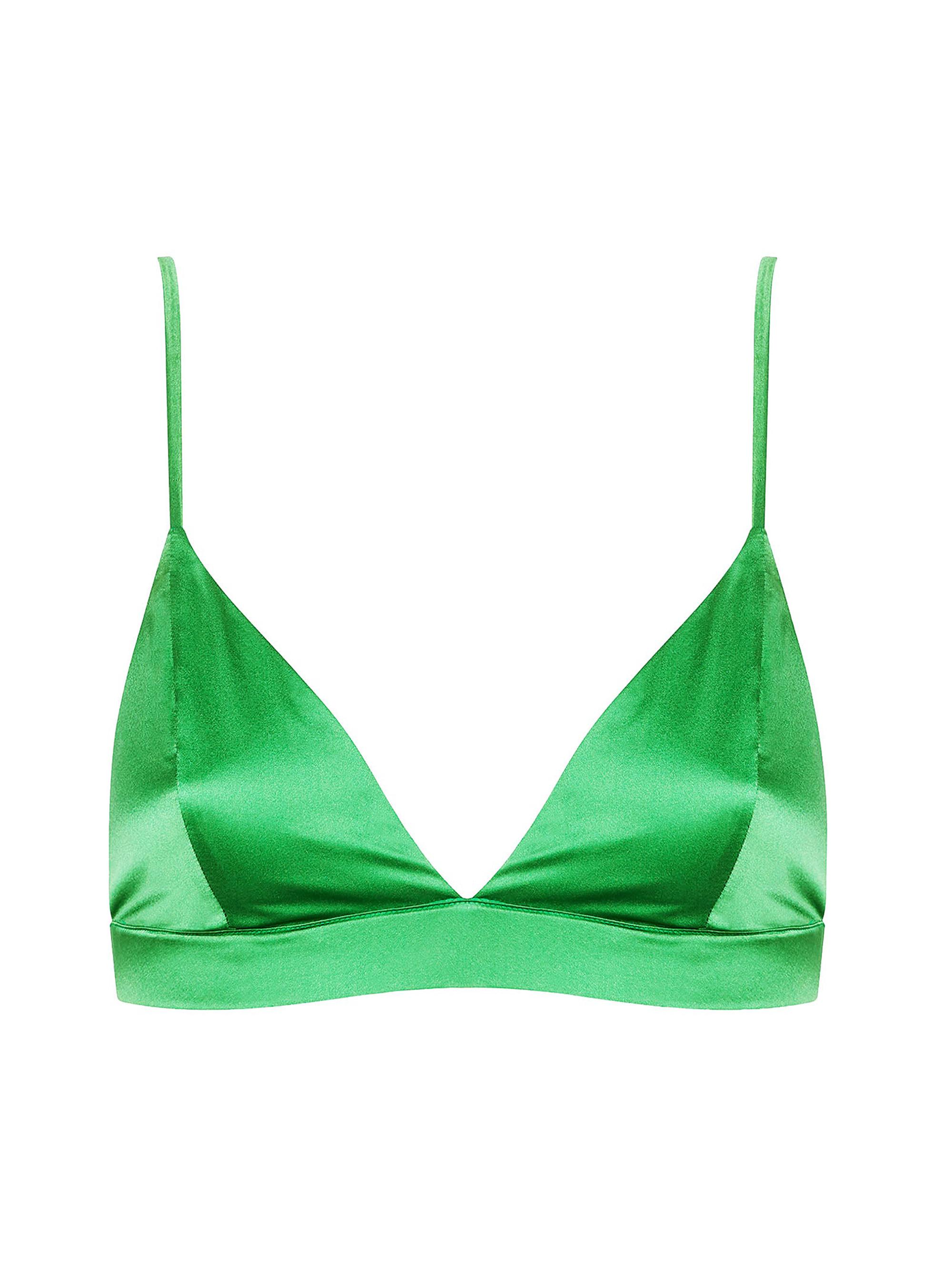 Ser.o.ya Women's Iris Silk Bralette Top - Kelly Green
