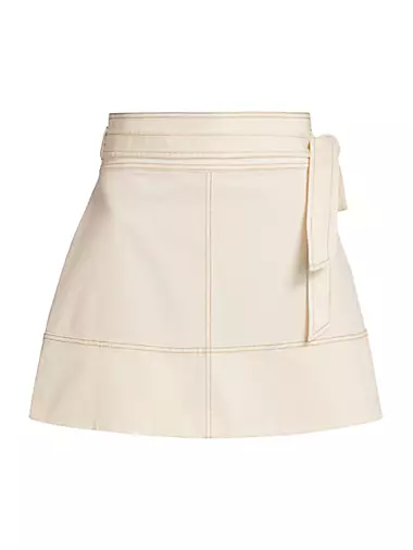 Courtney Denim Tie-Waist A-Line Skirt