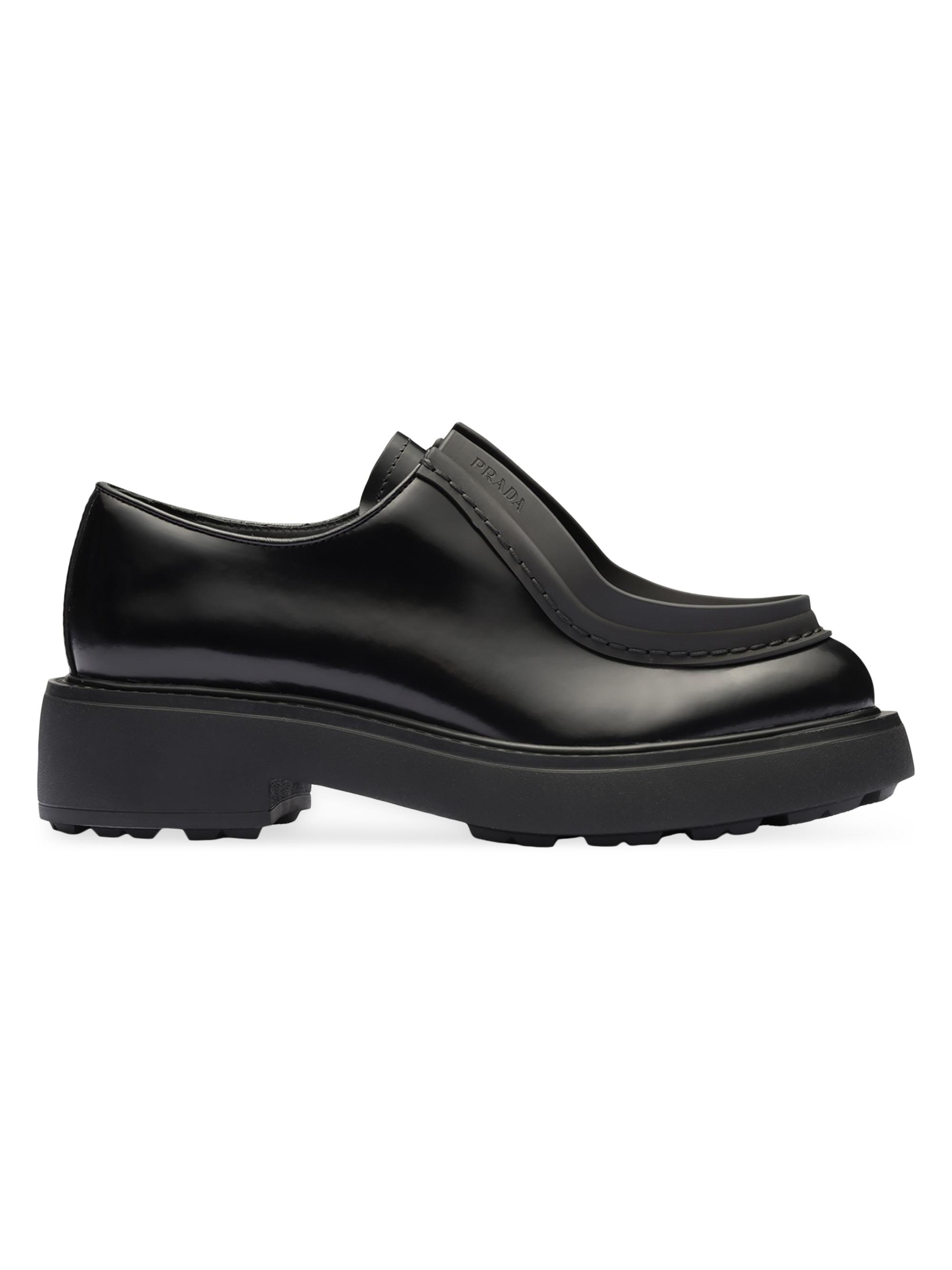 Prada Brushed Leather Lace-up Shoes | Saks Fifth Avenue