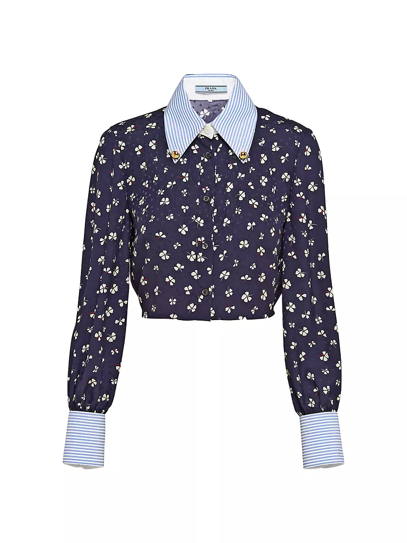 Shop Prada Silk Jacquard Print Shirt | Saks Fifth Avenue