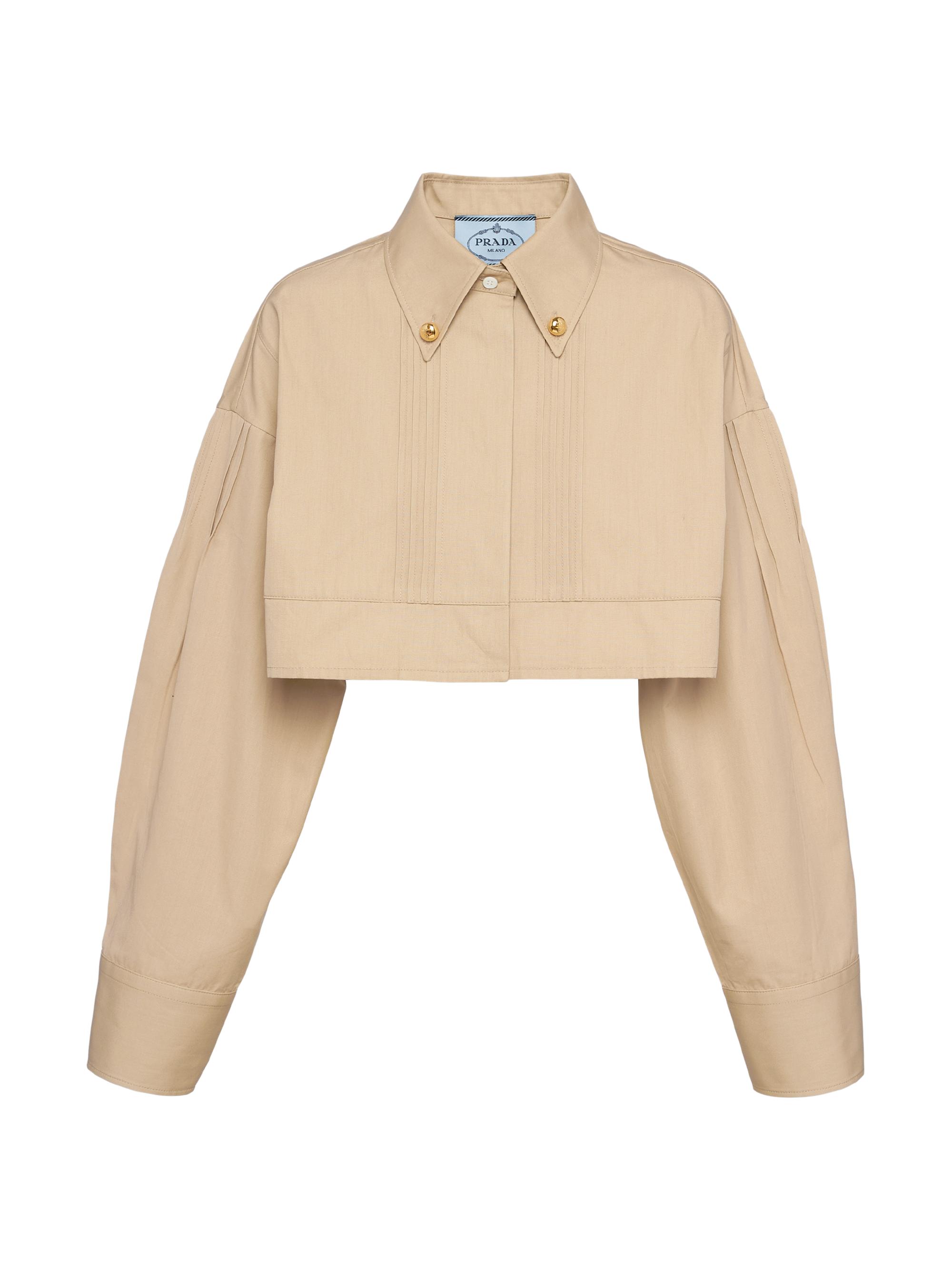 Prada Women's Cropped Poplin Jacket - Beige