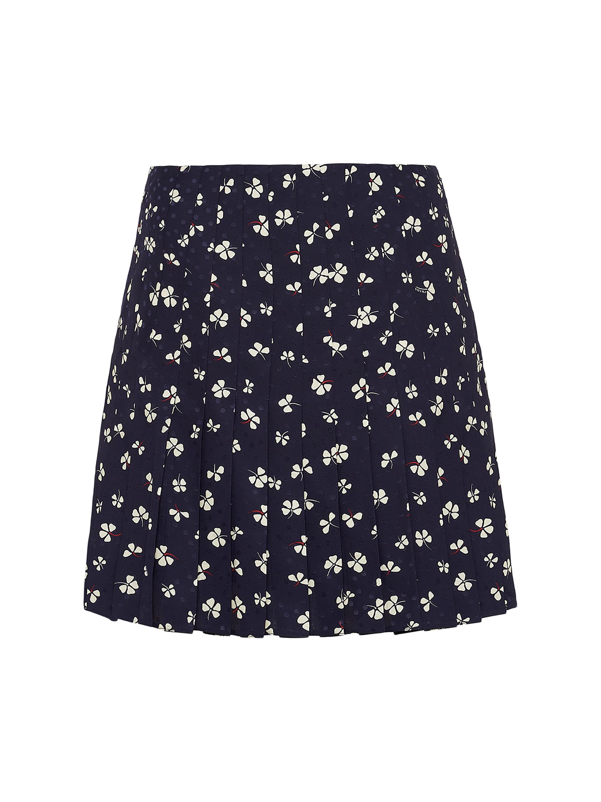 Prada Women's Silk Jacquard Miniskirt - Blue Multi