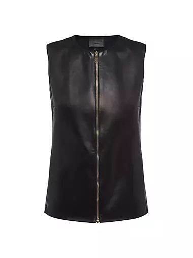 Stretch nappa leather top