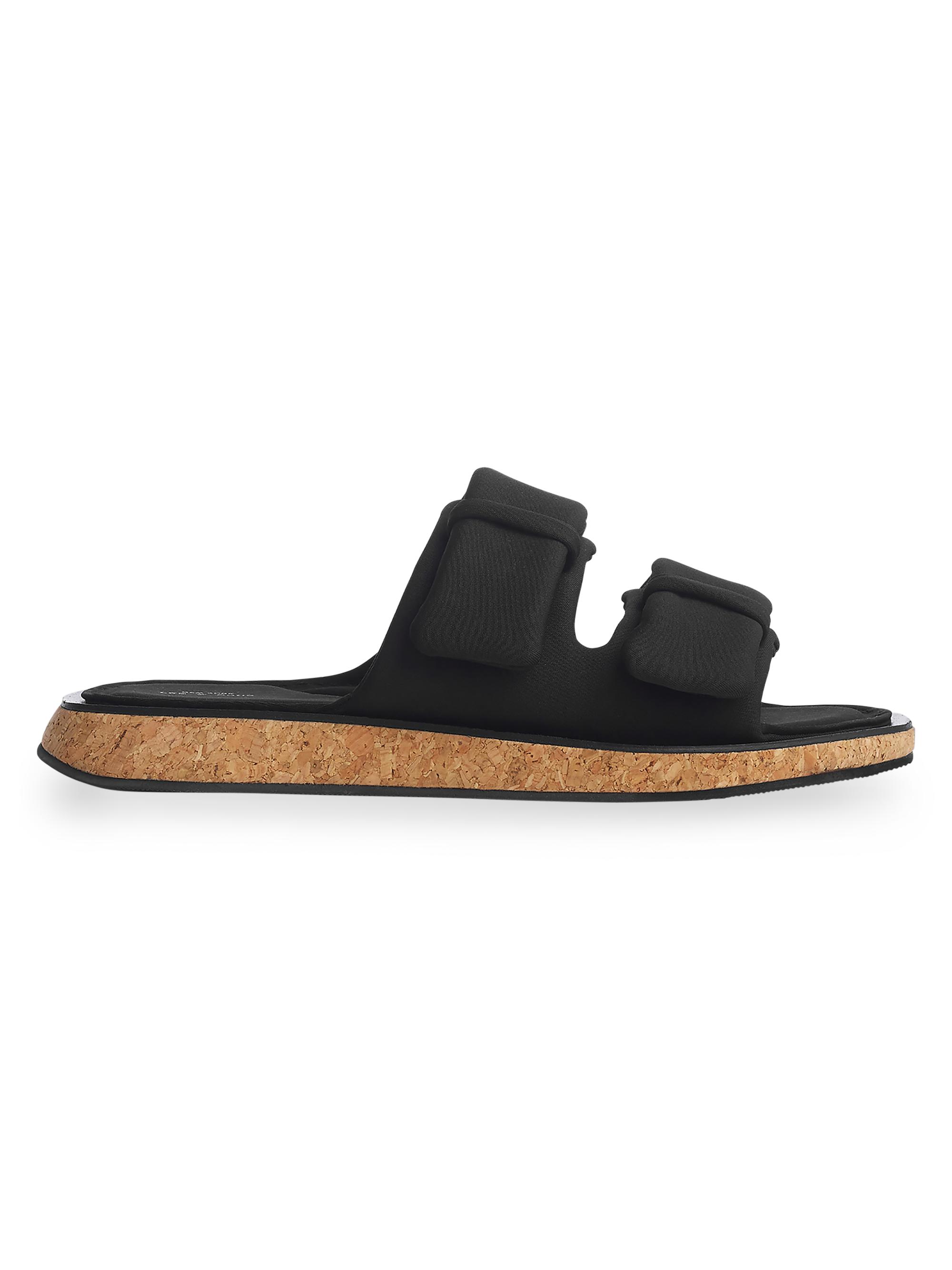 rag & bone Women's Parque Cork-Heel Slide Sandals - Black