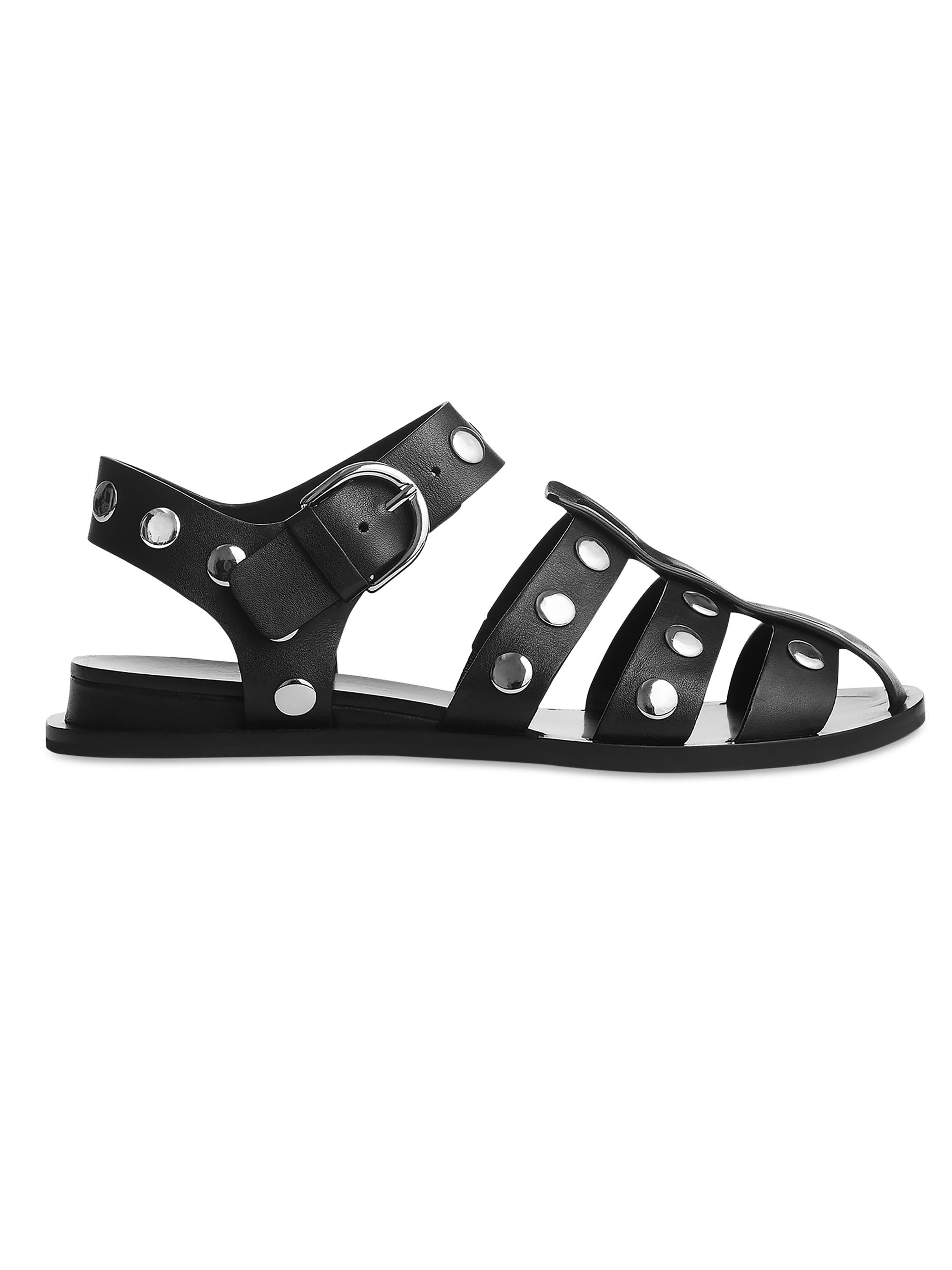 rag & bone Women's Beau Fisherman Leather Sandals - Black