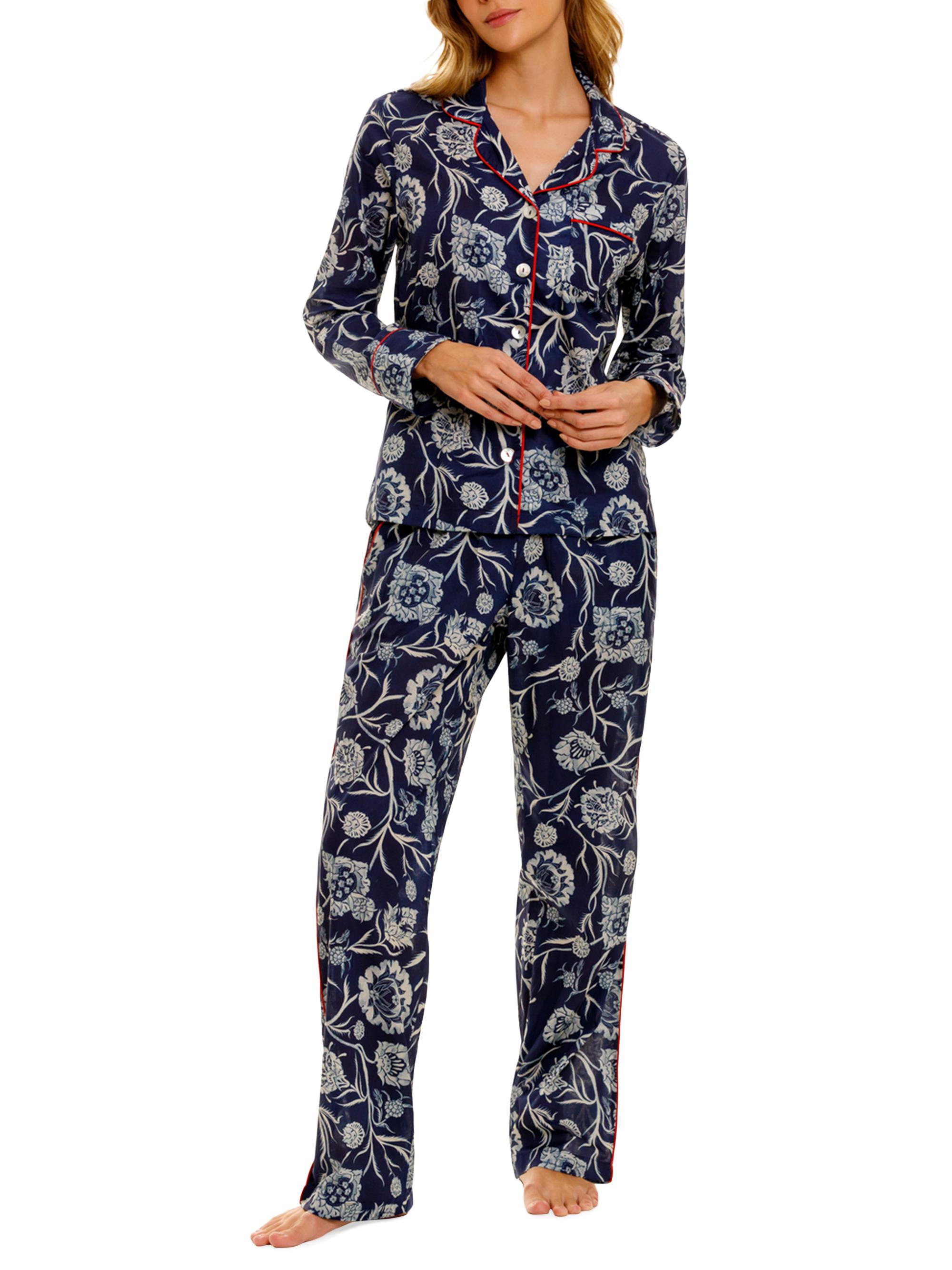 The Lazy Poet Women's Summer Soirée Emma 2-Piece Cotton Pajama Set - Blue