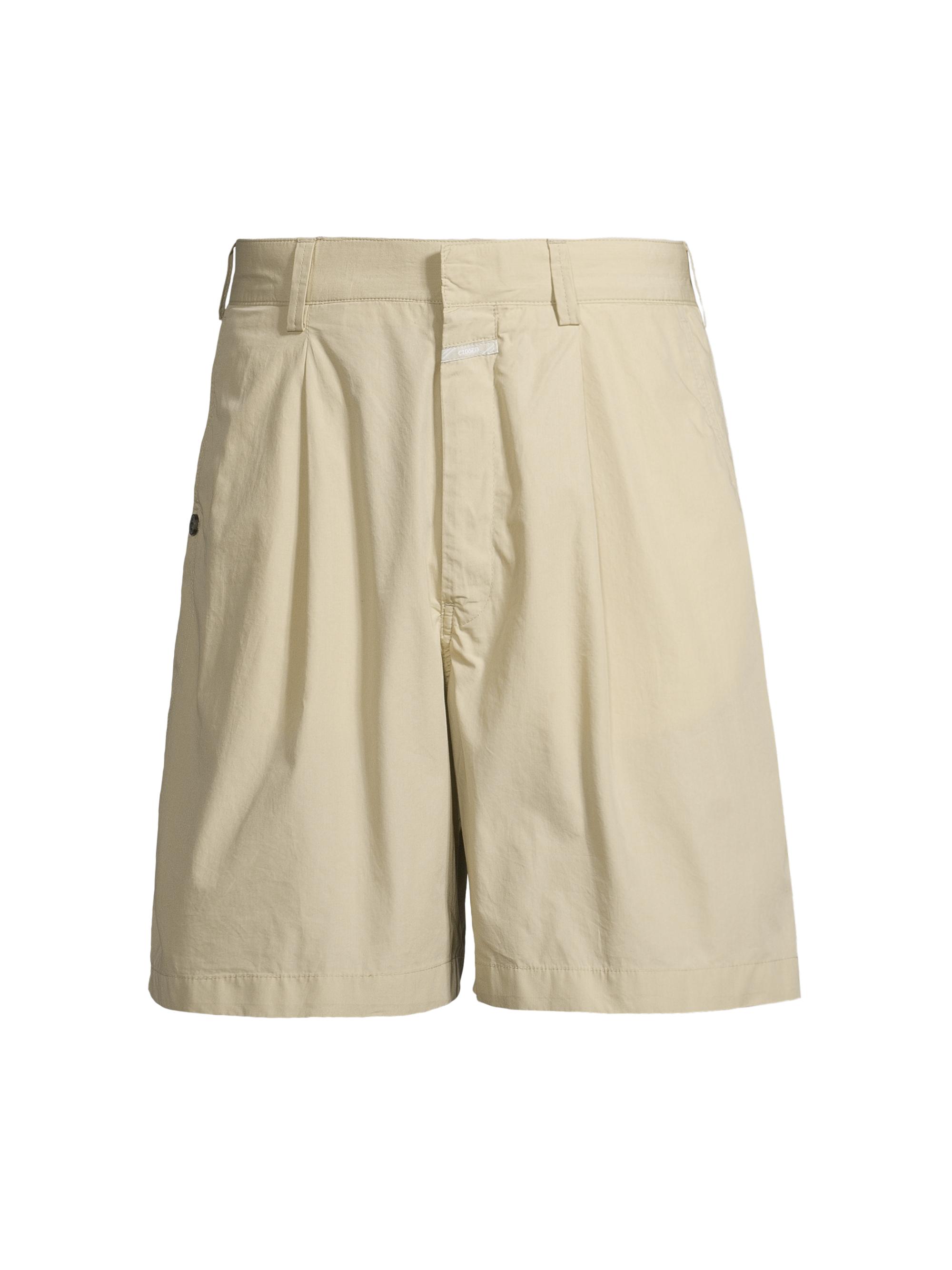 Closed Men's Pleated Cotton Shorts - Sage Tea