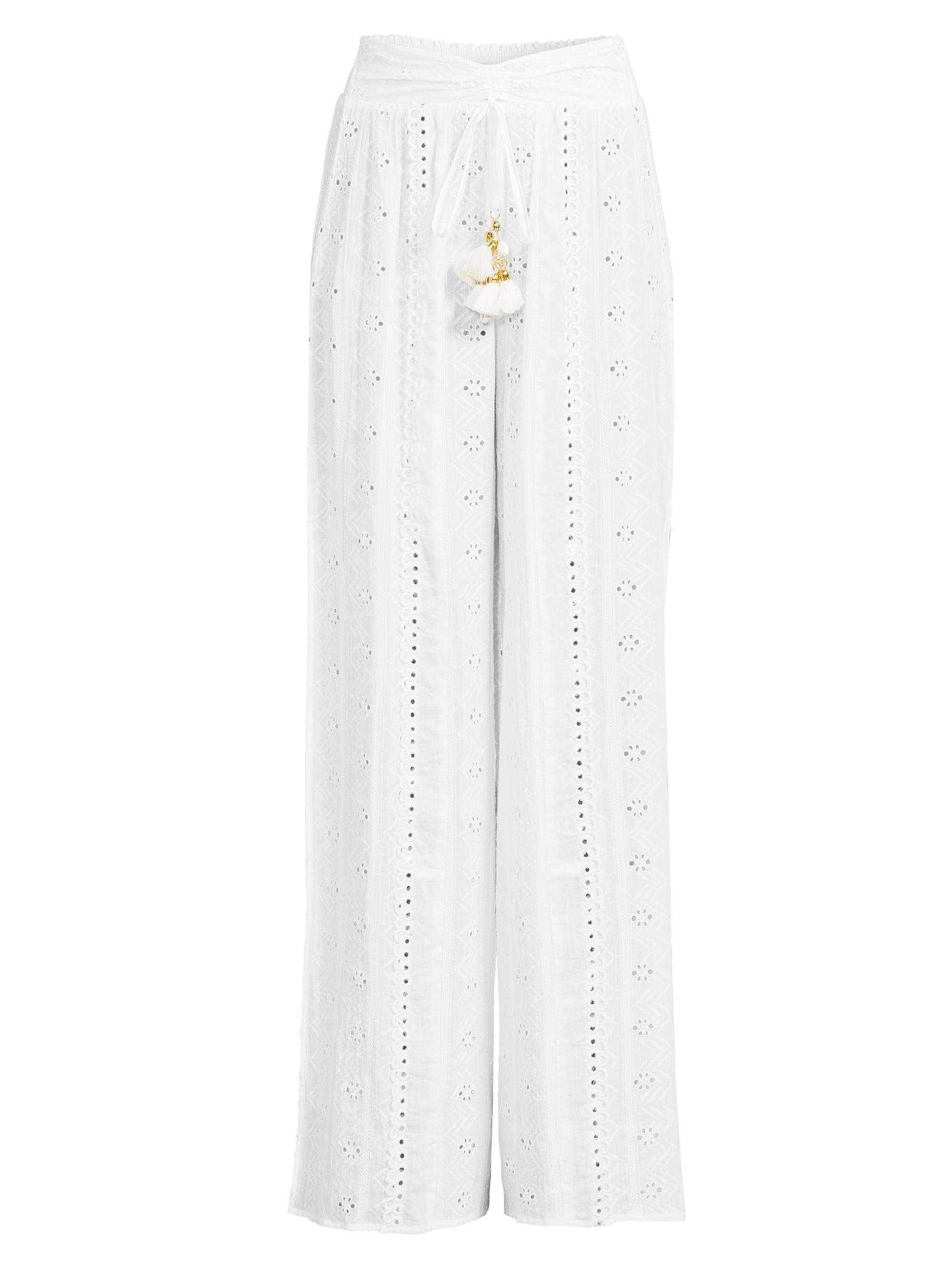 Ramy Brook Women's Adelia Cotton Eyelet Pants - White Sand Combo