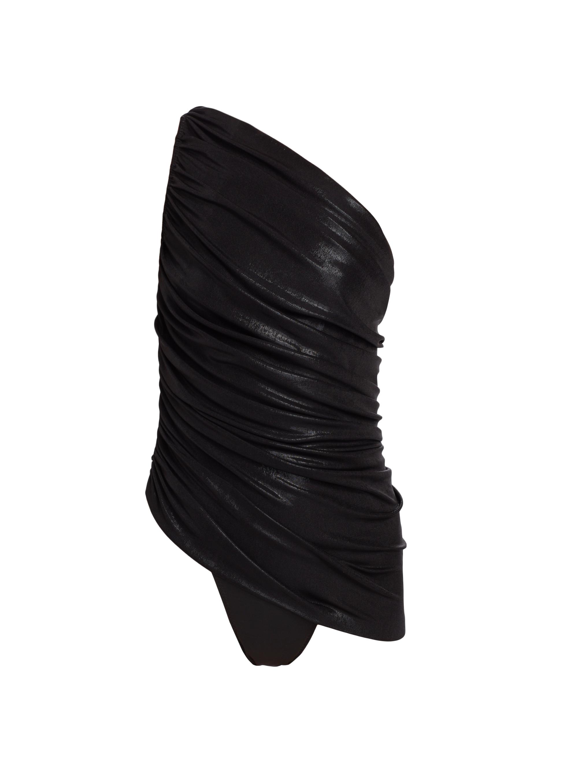 Norma Kamali Women's Diana Mio Metallic One-Piece Swimsuit - Black