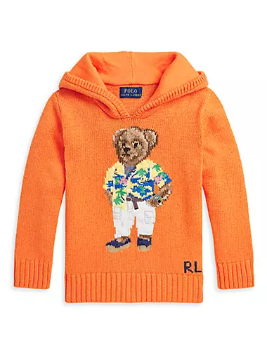 Little Boy's & Boy's Polo Bear Knit Hoodie