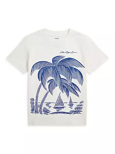 Little Boy's & Boy's Palm Tree Motif T-Shirt
