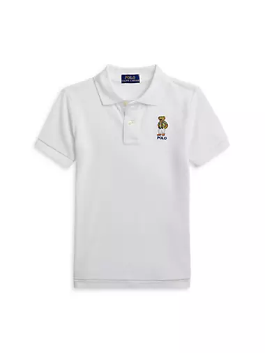Little Boy's & Boy's Bear Cotton Polo Shirt